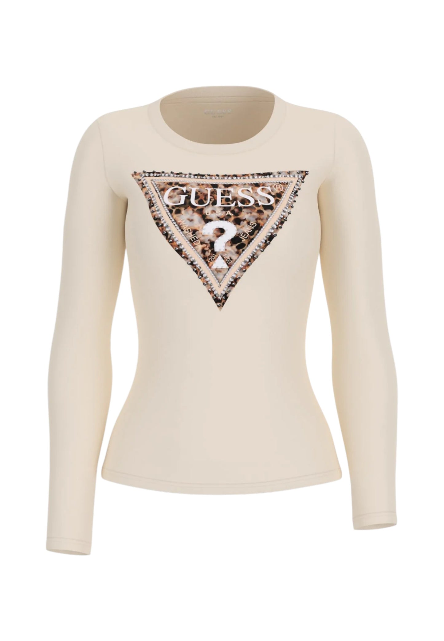 T-Shirt Manica lunga Donna Guess  Leo Triangle W6RI33J1314