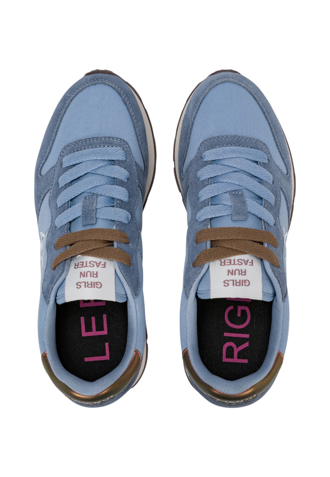 Sneakers Basse Donna Sun68 Stile Running, Nylon E Suede, Logo Ricamato Ally Solid Z46201