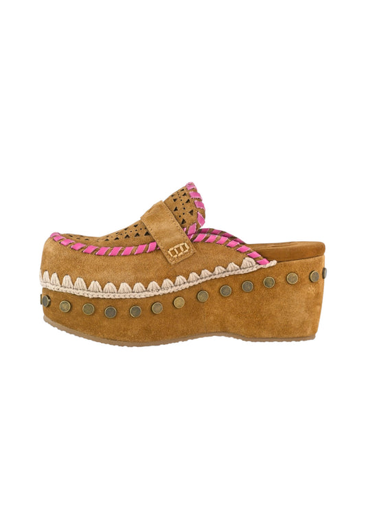 Sandali  Donna Mou  Clog leather overstitchingated