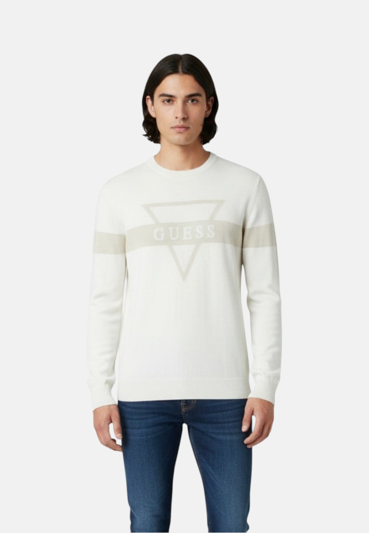 Maglione A Girocollo Uomo Guess Jacquard, Logo Mark M6YR09Z0914