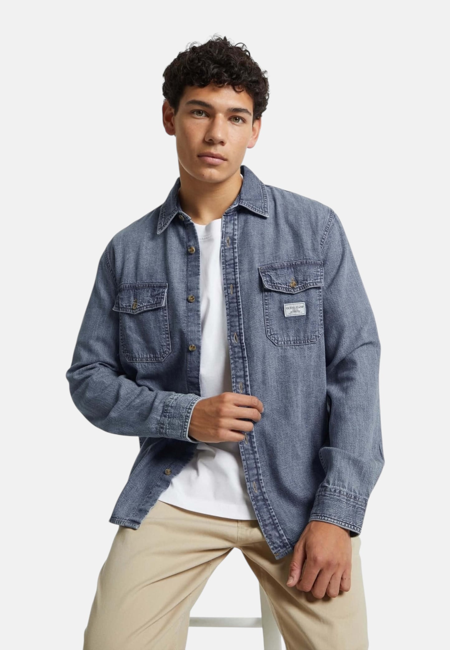 Camicia Manica lunga Uomo Guess  Gj Regular Denim M4YH56D5EI2