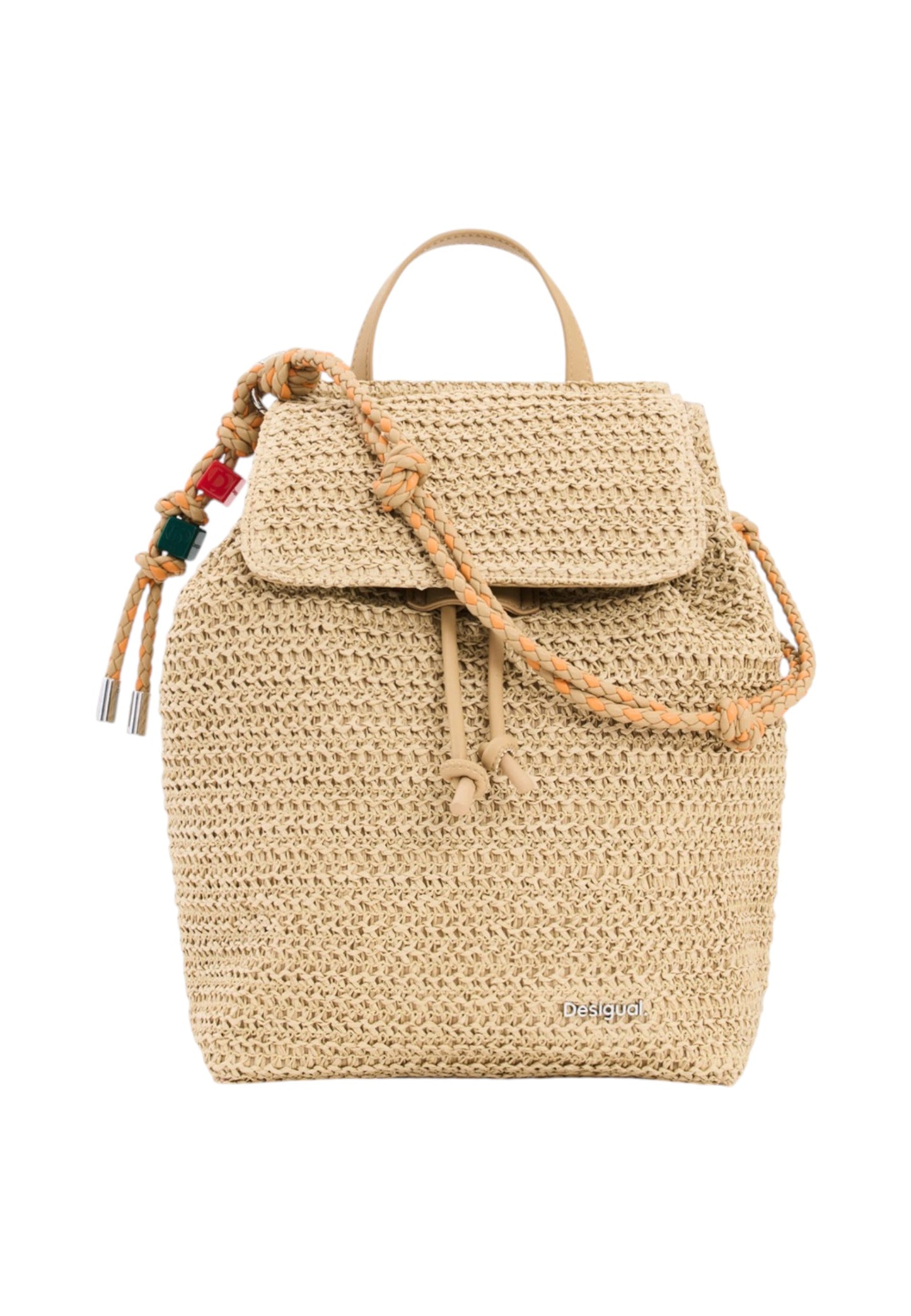 Zaino  Donna Desigual Con Patta Half Logo Raffia Luena Mini 26SAKO01