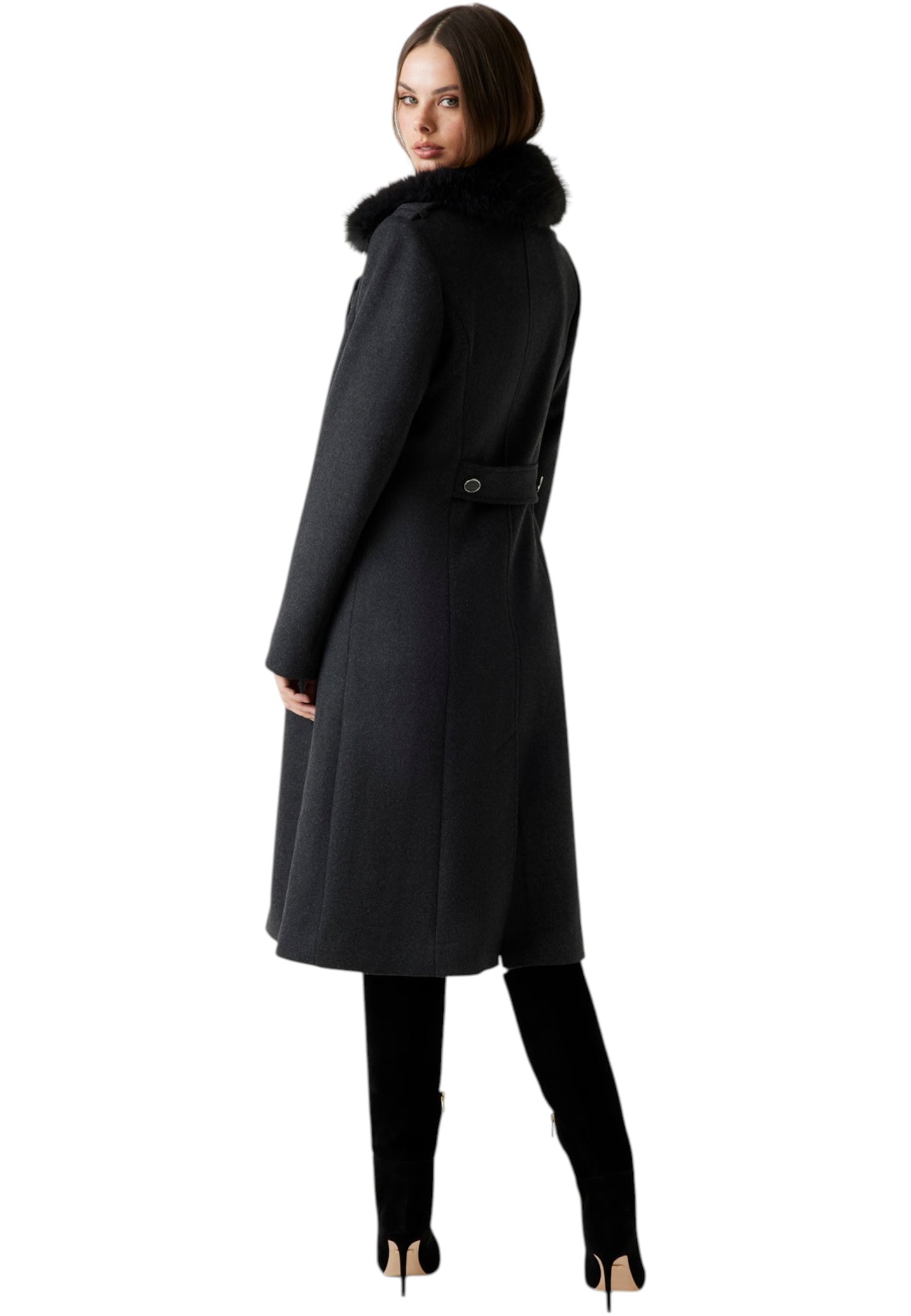 Cappotto  Donna Guess Con Collo In Eco Pelliccia Karole W5BL19W2642