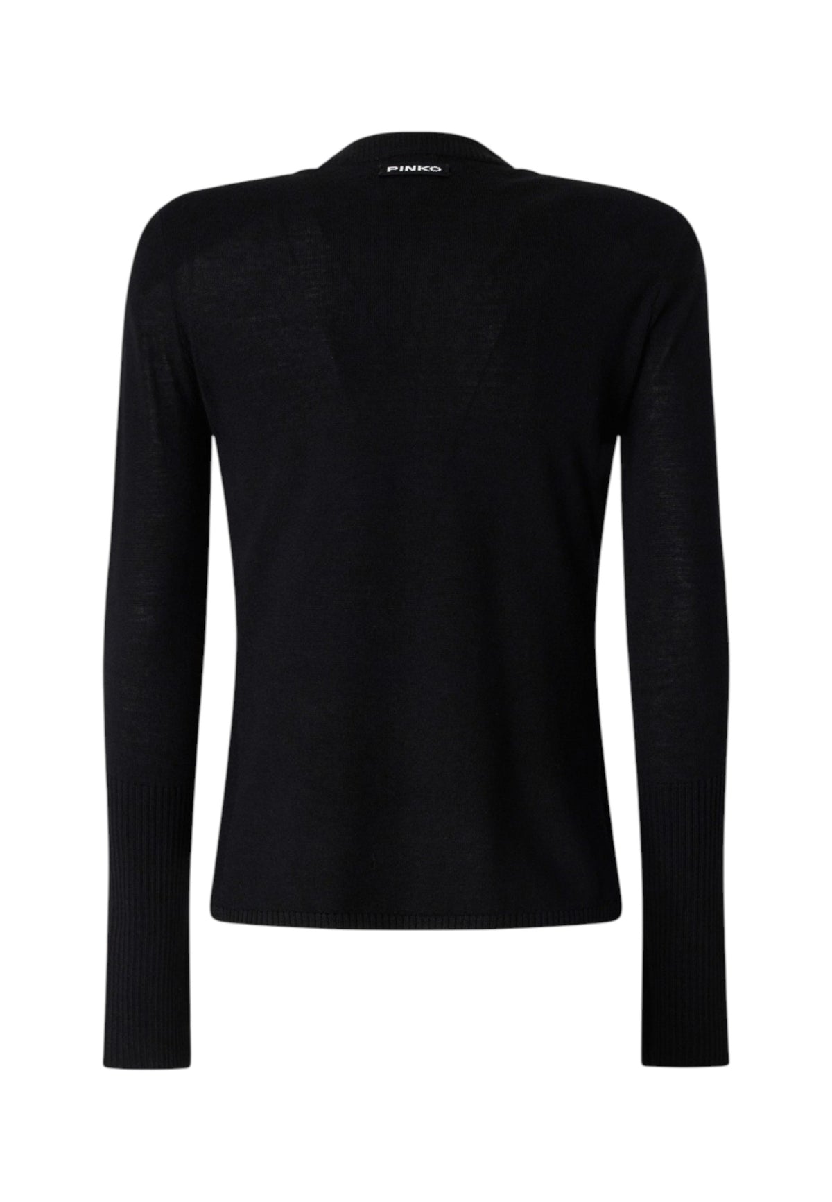 Maglione A Girocollo Donna Pinko Pura lana merino, girocollo, maniche lunghe, vestibilit� aderente, spalline imbottite removibili con bottoni a pressione, logo jacquard sul retro Lubecca 107246A3FY