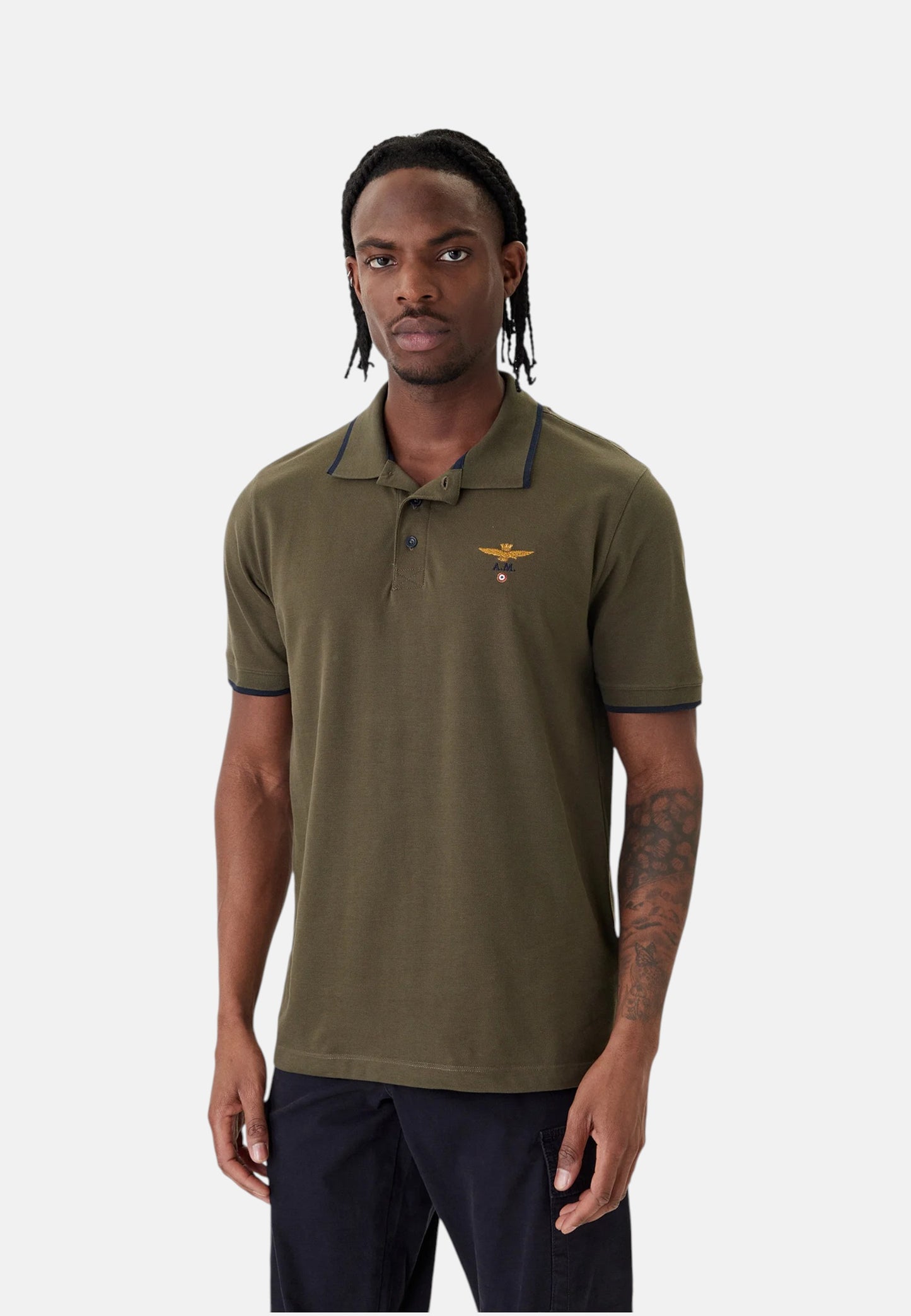 Polo Manica Corta Uomo Aeronautica Militare In Pique' Di Cotone Con Logo  261PO1308UP00082