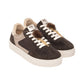 Sneakers Basse Donna Nero Giardini Tomaia in pelle scamosciata e tessuto, pannelli animalier, finiture metallizzate, pompon decorativo, suola in gomma, Made in Italy  I633722F