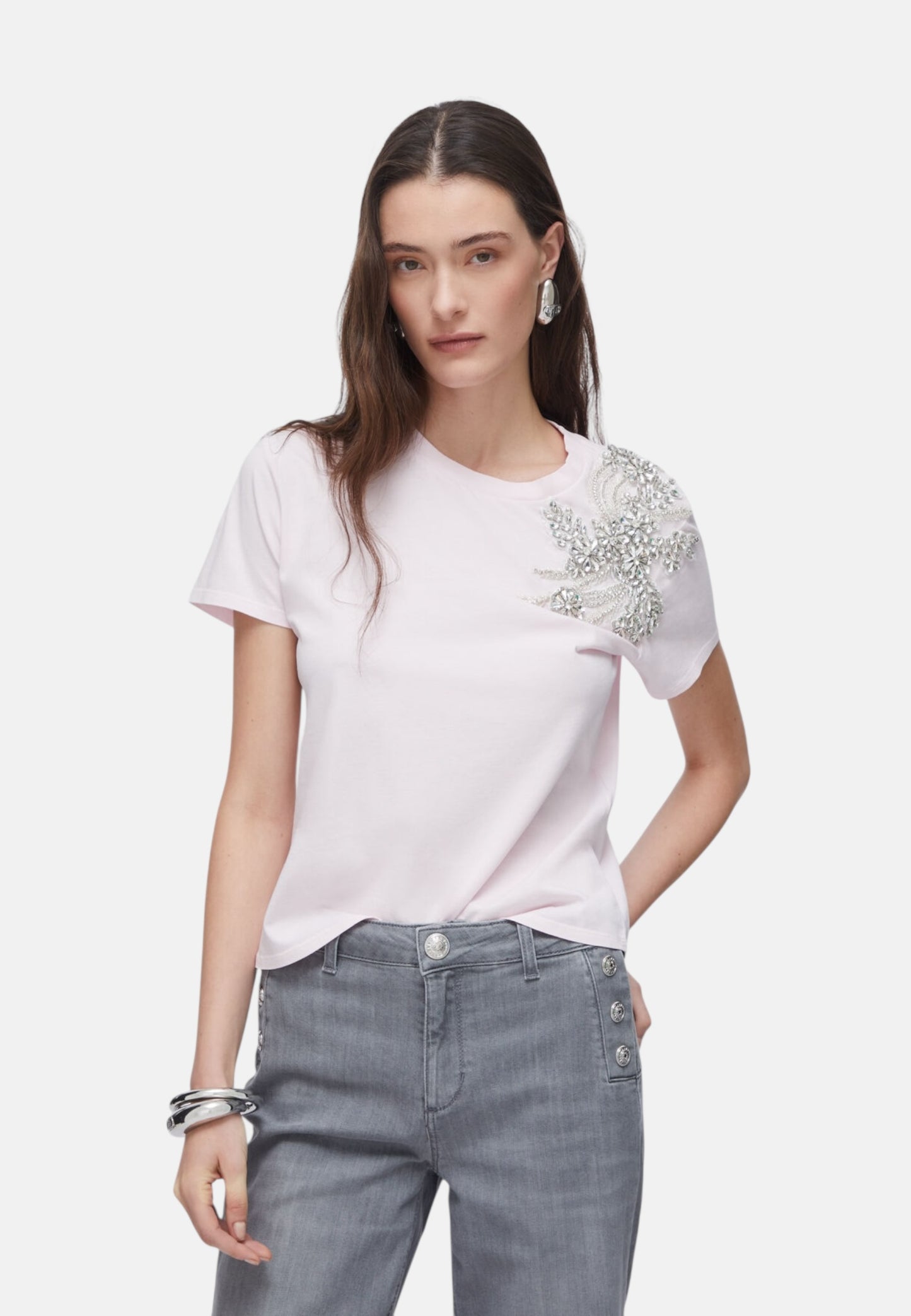 T-Shirt Manica Corta Donna Liu Jo Con Patch  CA6010J3868