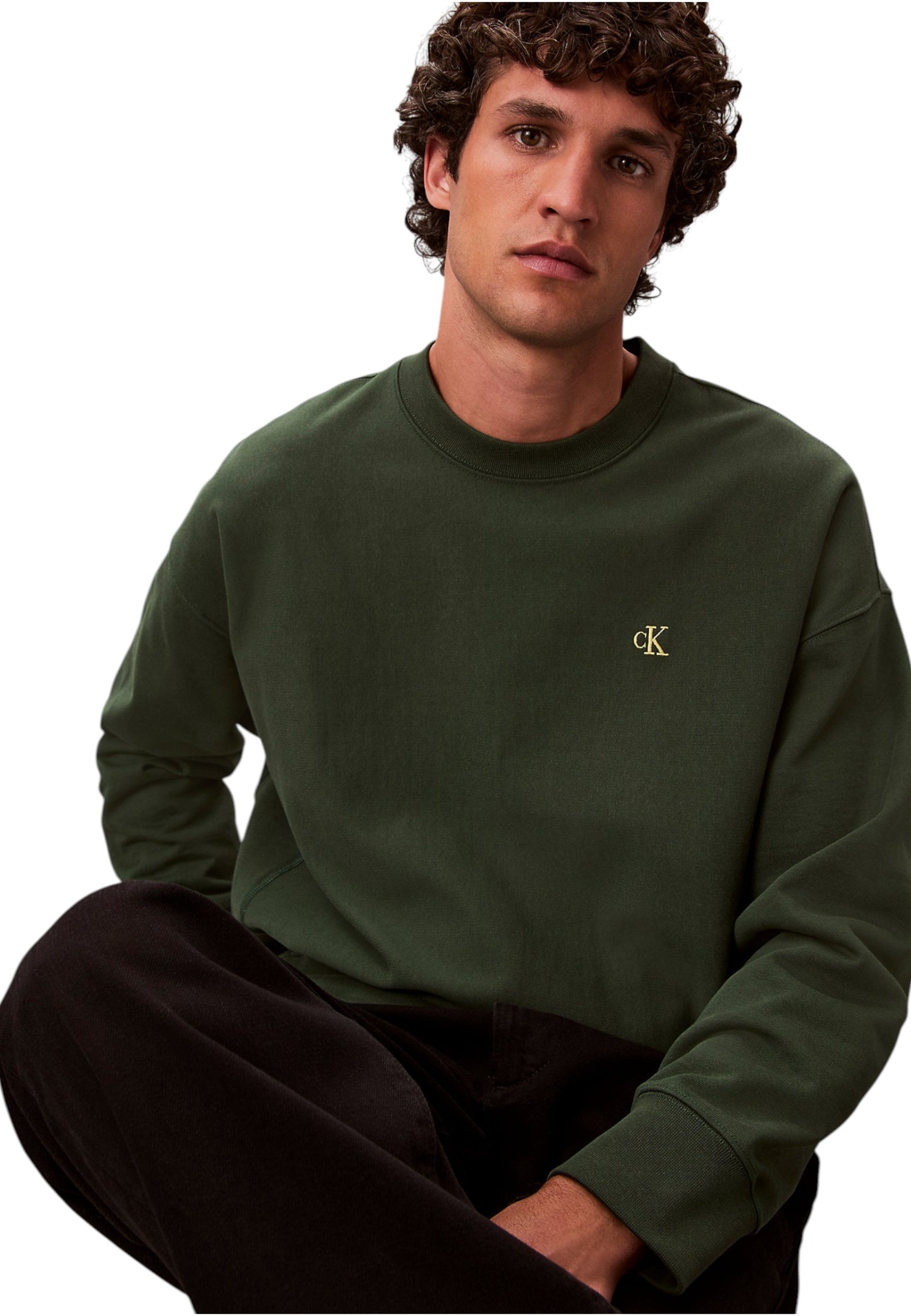 Felpa A Girocollo Uomo Calvin klein Jeans  Premium Terry Monogram LV04RC277G