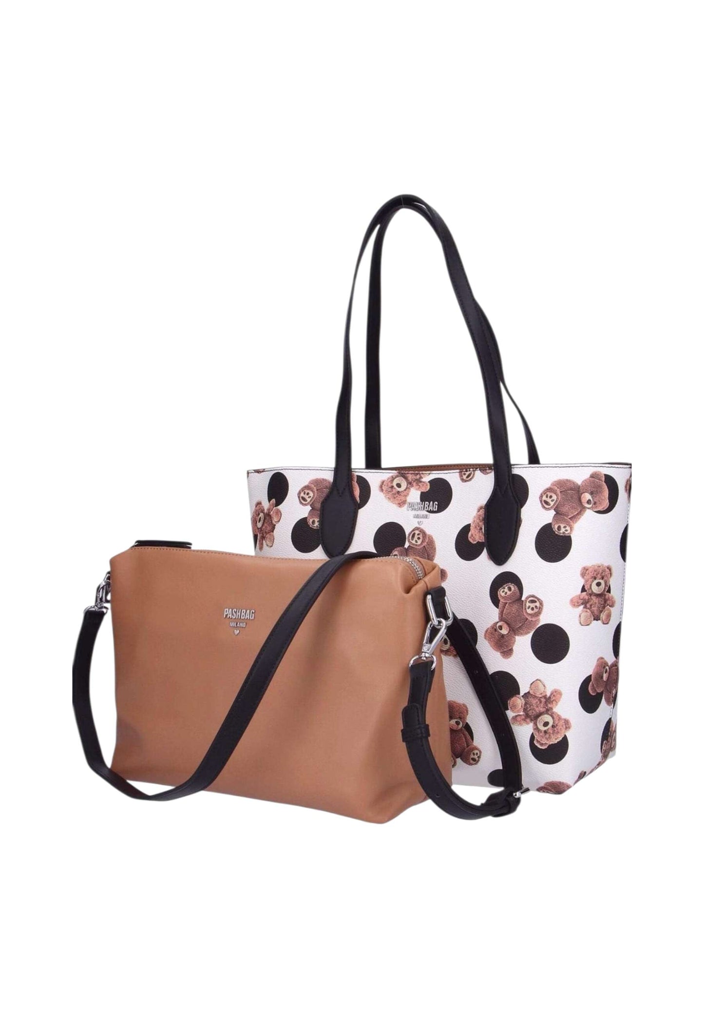 Borsa A Spalla Donna Pashbag Tote Stampa Orsetti Babies Kate-Babies