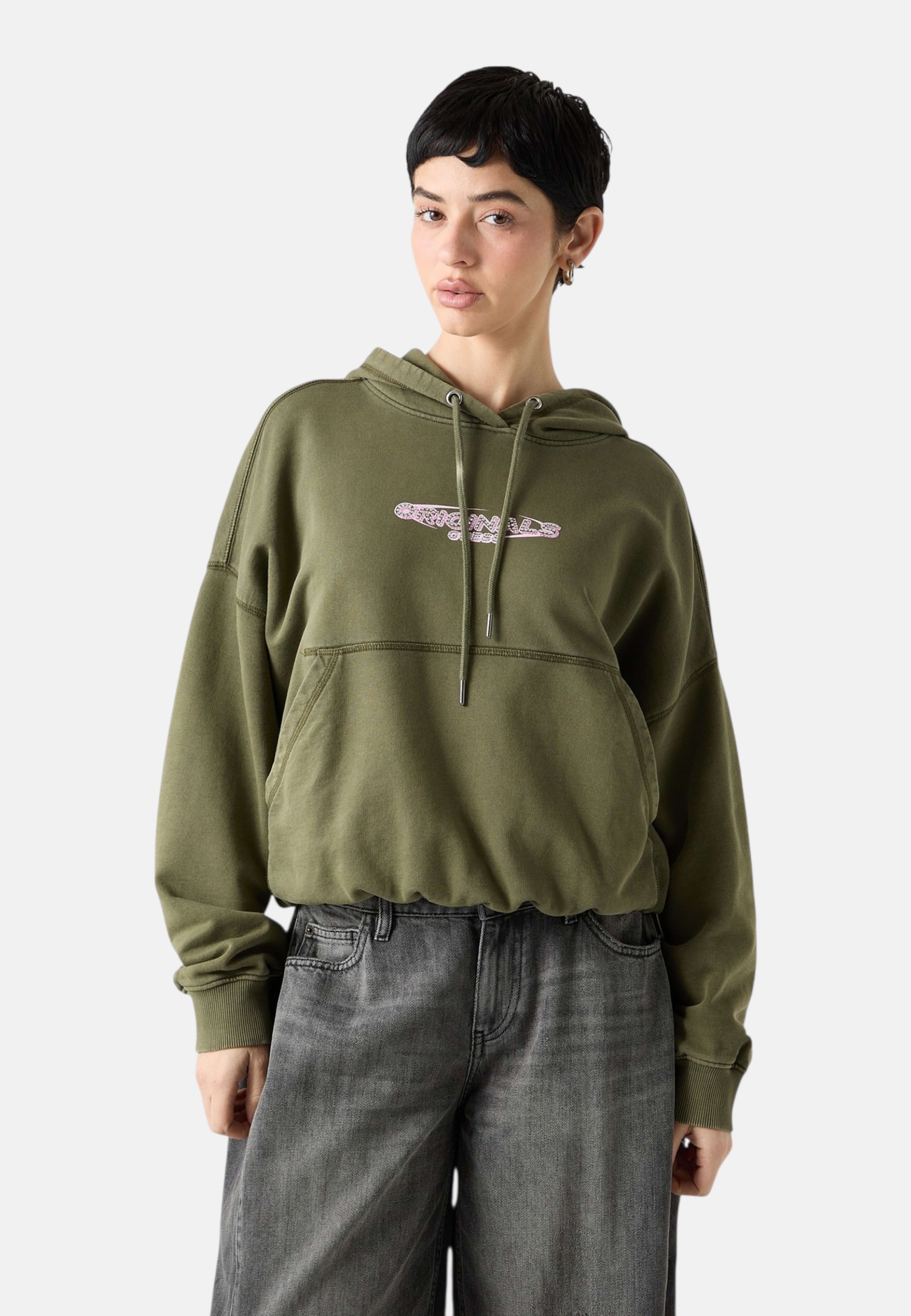 Felpa Con Cappuccio Donna Guess  Go Bubble Hem W6RQ27K68I4