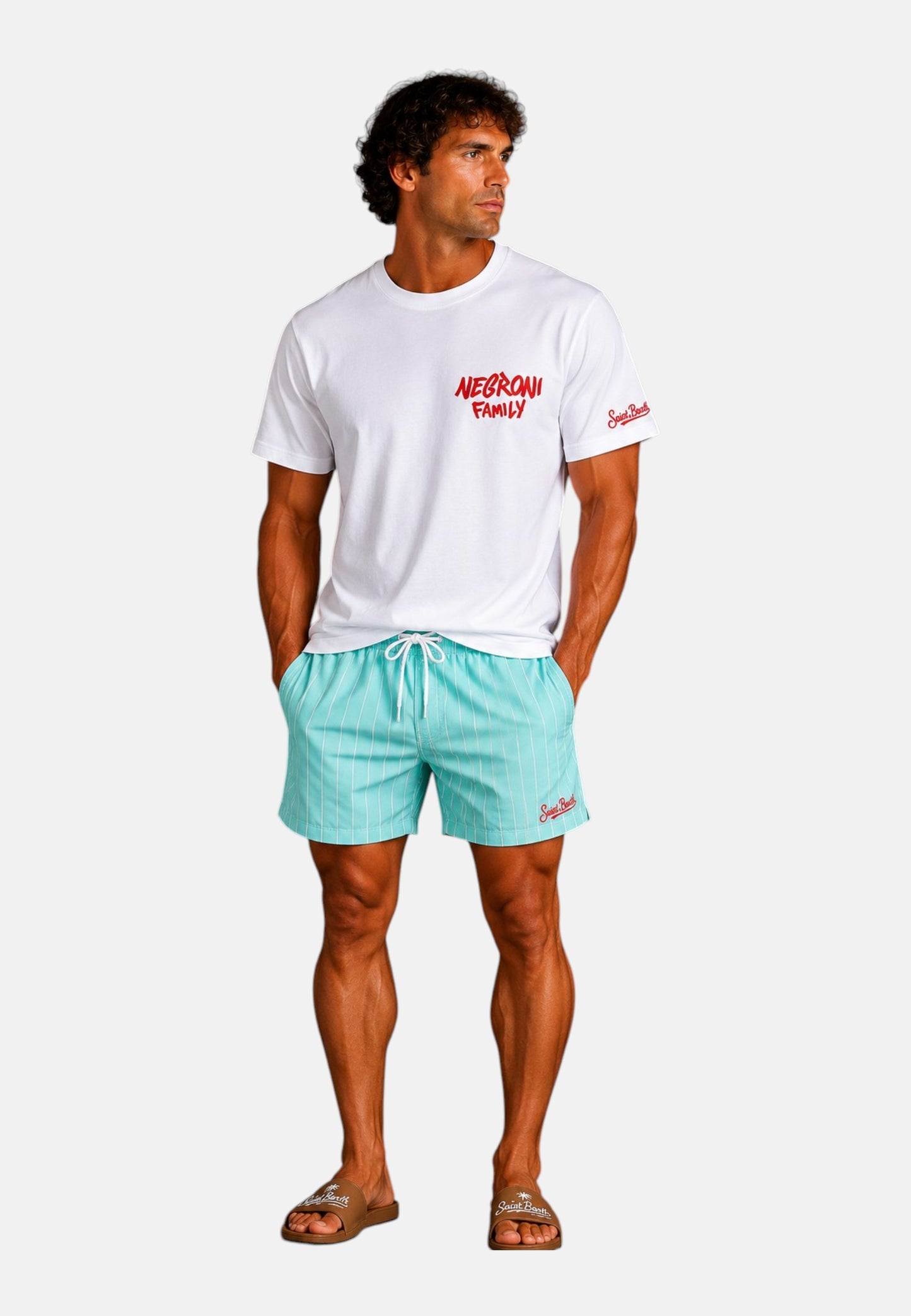 T-Shirt Manica Corta Uomo Mc2 Saint Barth Stampa/Ricamo Fronte E Retro Cpt Negroni Portland PRL0002