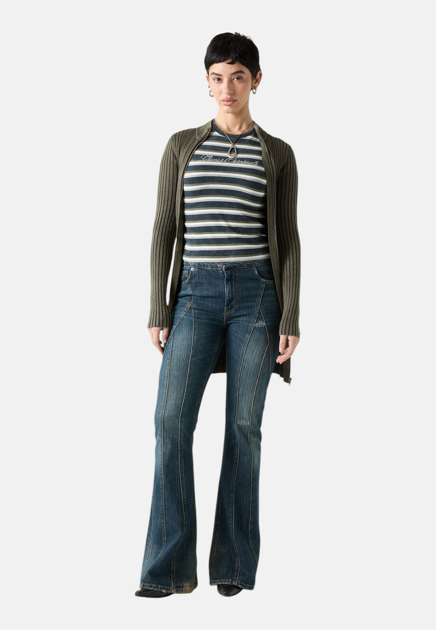 Jeans Flare Fit Donna Guess Stricky Dark Wash Go Low Rise Extra Flare W6RA2WD6672