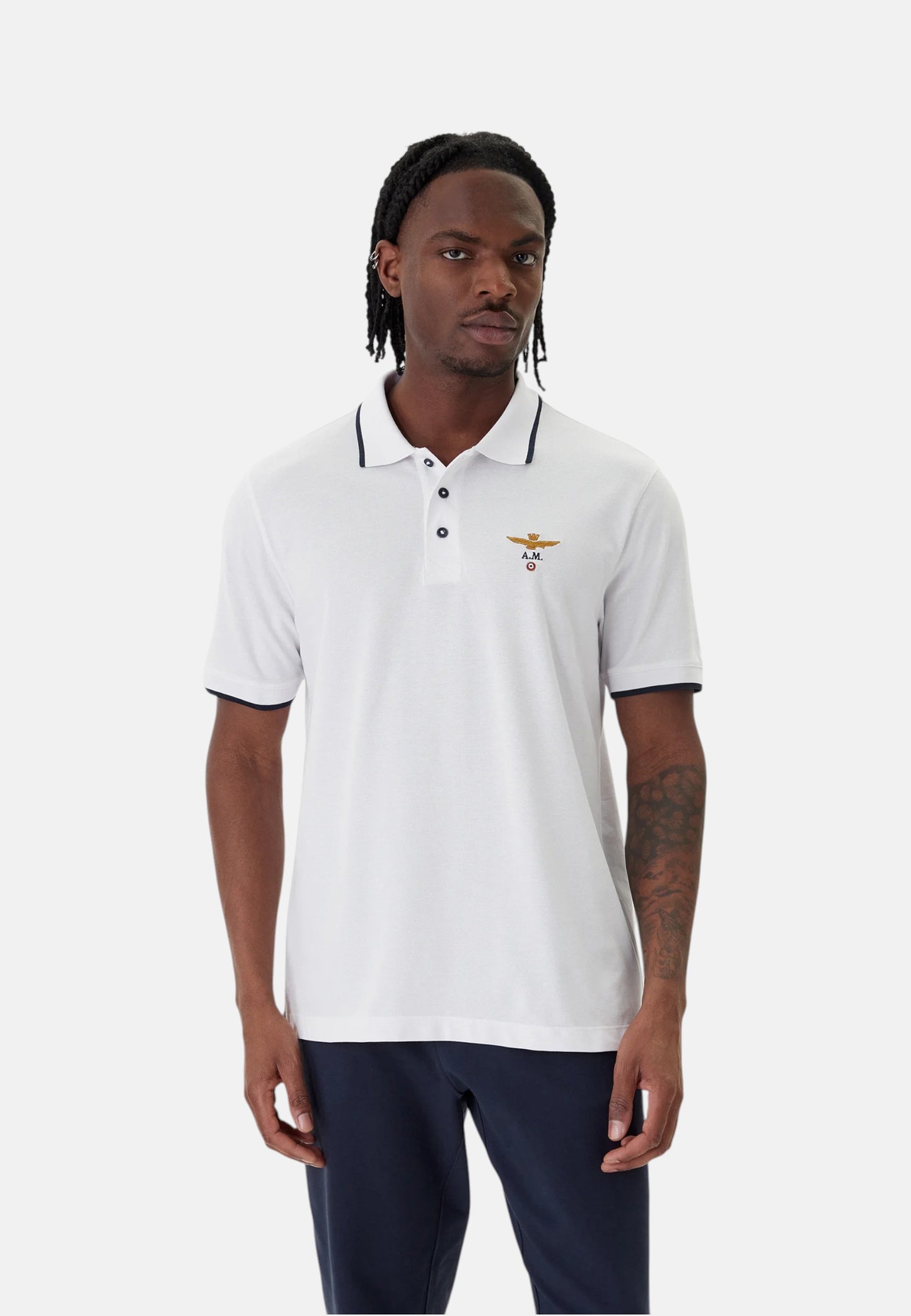 Polo Manica Corta Uomo Aeronautica Militare In Pique' Di Cotone Con Logo  261PO1308UP00082