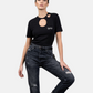 T-Shirt Manica Corta Donna Gaelle Con Dettaglio Aperture Sul Davanti  GAABW00694