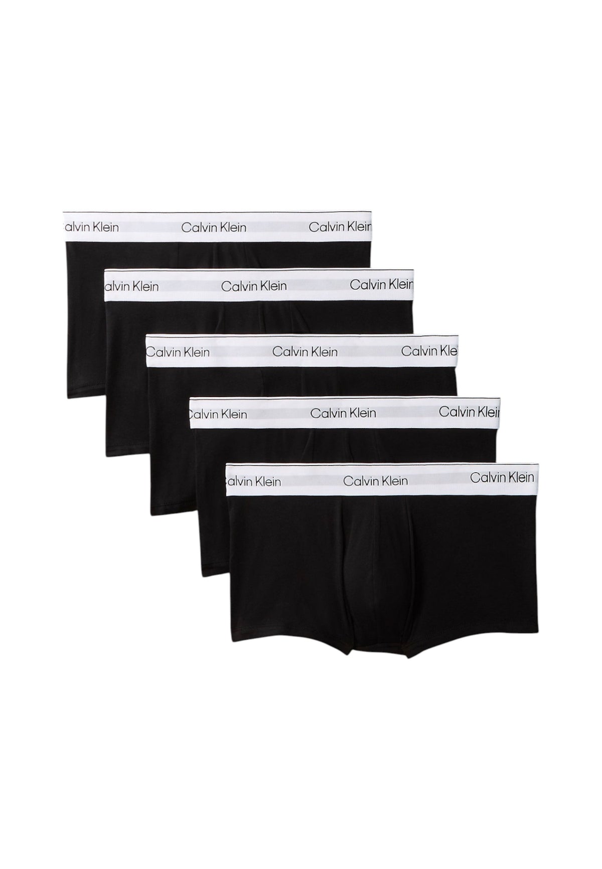 Boxer Set Uomo Calvin klein Confezione 5 Pezzi, Vita Bassa, Fascia Elastica Logata, Vestibilit� Aderente  LV00NB4390