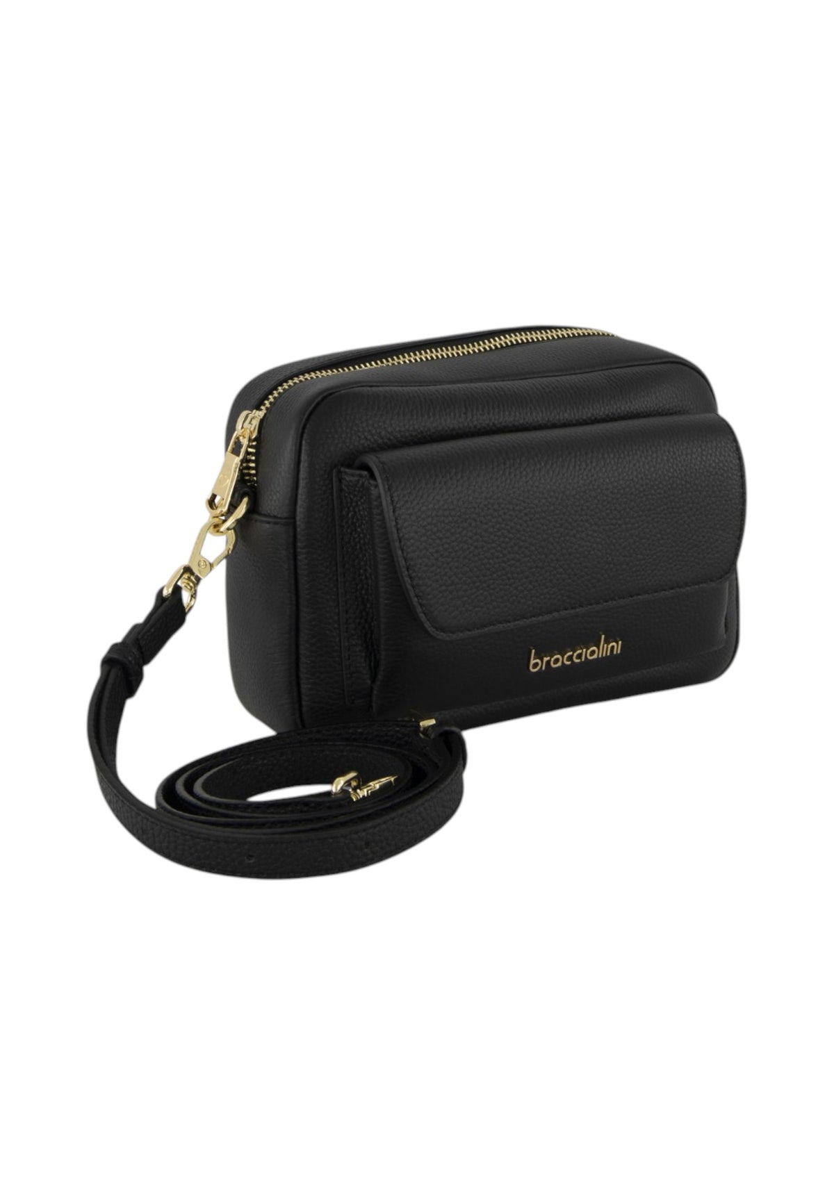 Borsa A Tracolla Donna Braccialini Camera Bag, Tracolla non removibile e regolabile, Chiusura con zip, Due tasche interne, una con zip e una aperta, Design compatto e linee essenziali, Dimensioni: 20.5 x 8 x 16 Cm Dolly B19383PP