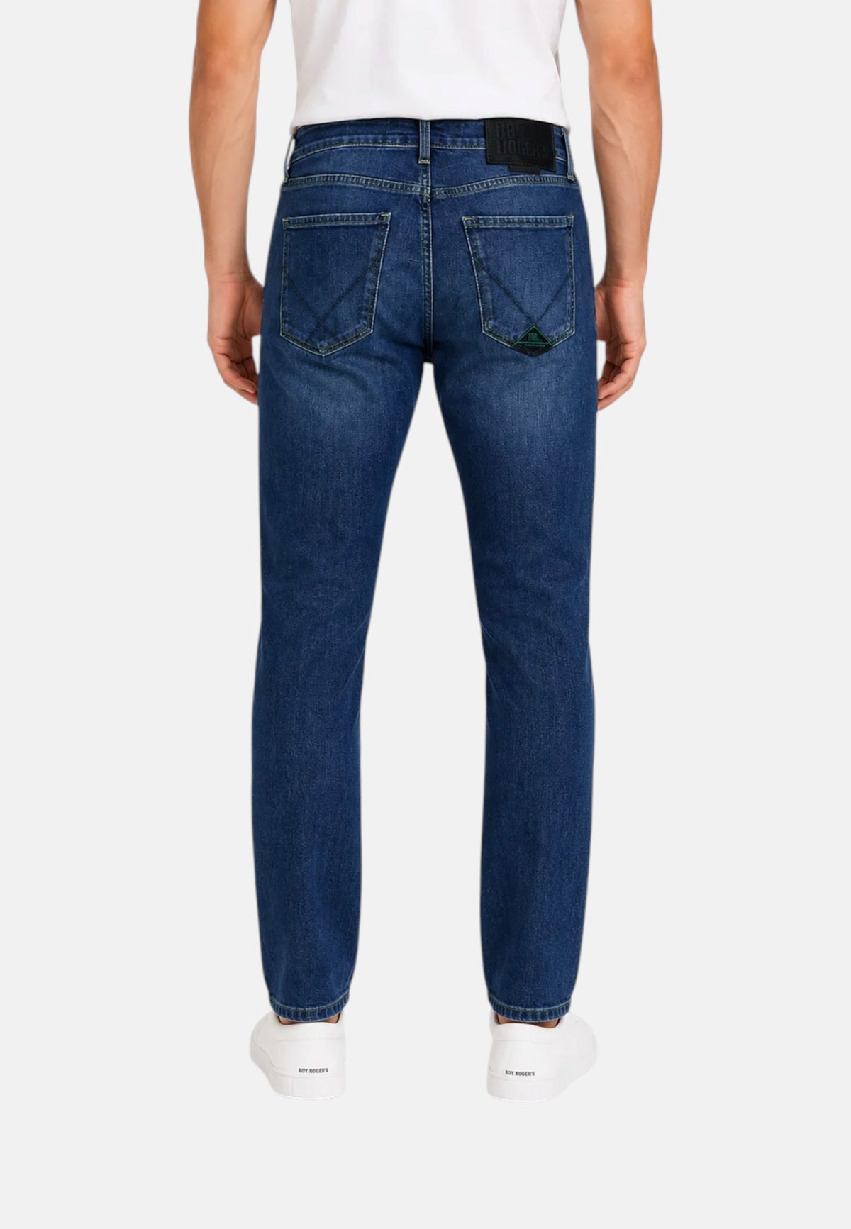 Jeans Slim Fit Uomo Roy Roger's Denim di cotone elasticizzato, lavaggio Newham 517 Special RRU110CE083100