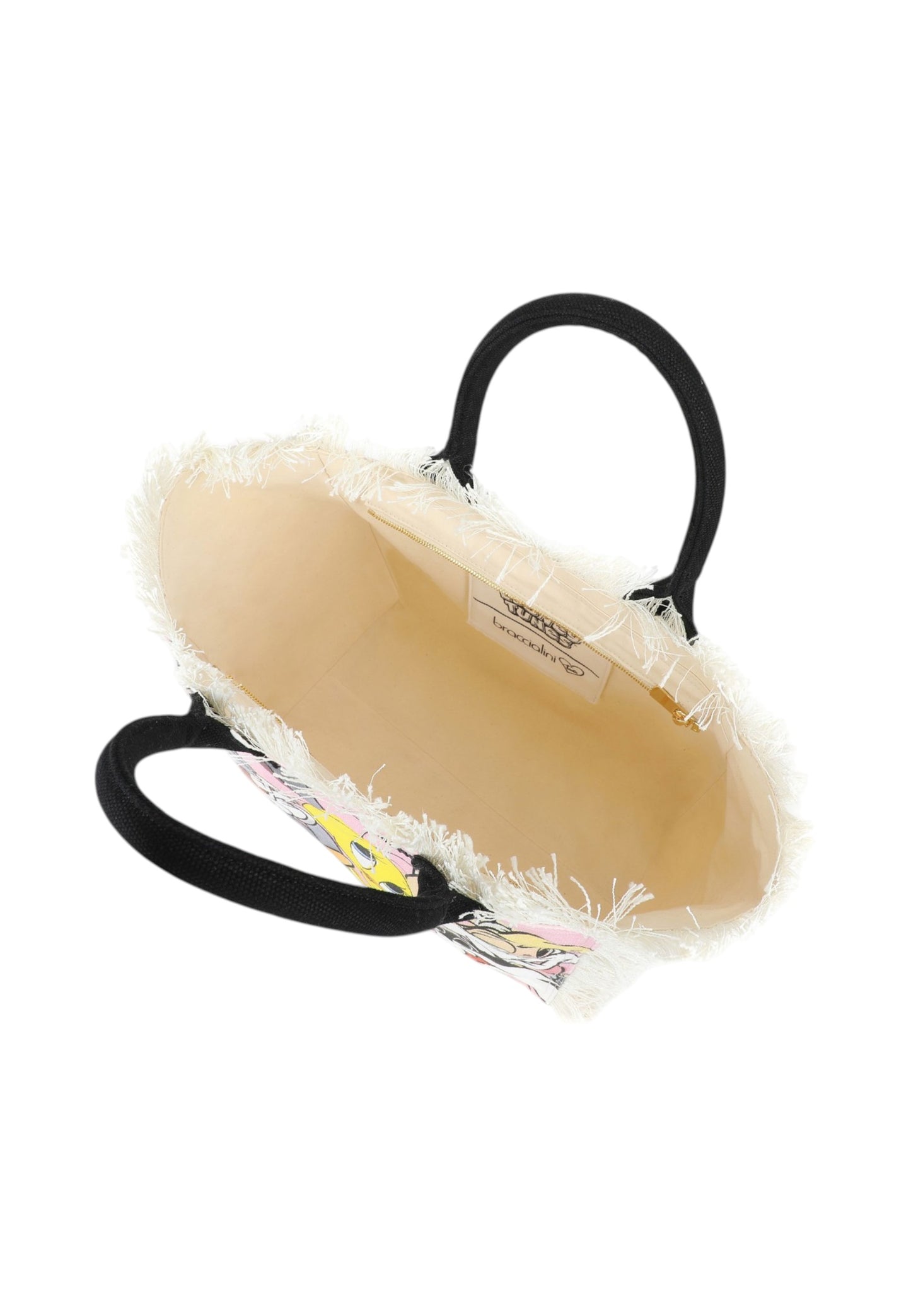 Borsa A Mano Donna Braccialini Summer In Tessuto Canvas Stampa Looney Tunes Summer Special Lt LT270TC