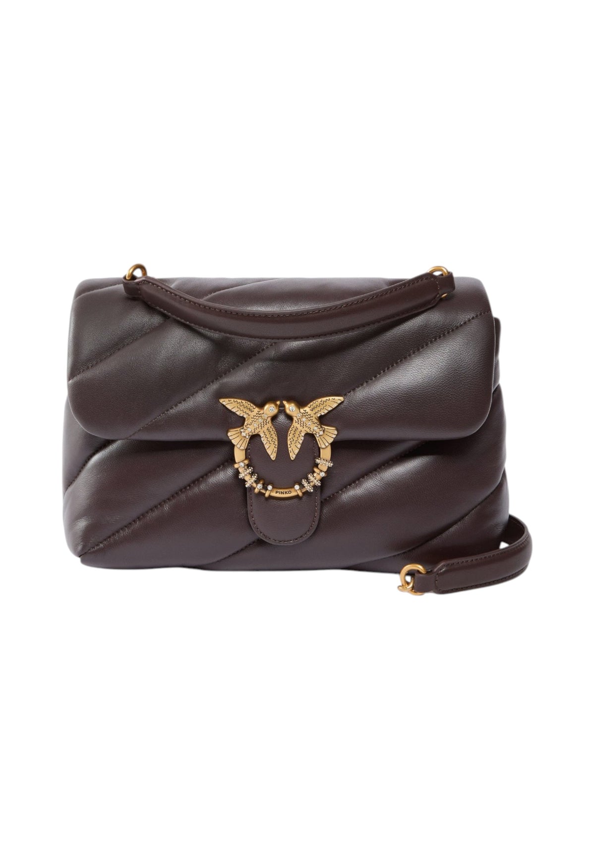 Borsa A Tracolla Donna Pinko Nappa trapuntata, nuova fibbia Love Birds, tracolla a catena, misure 27 x 9 x 19 cm Love Puff Classic New Buckle 107057A0F2