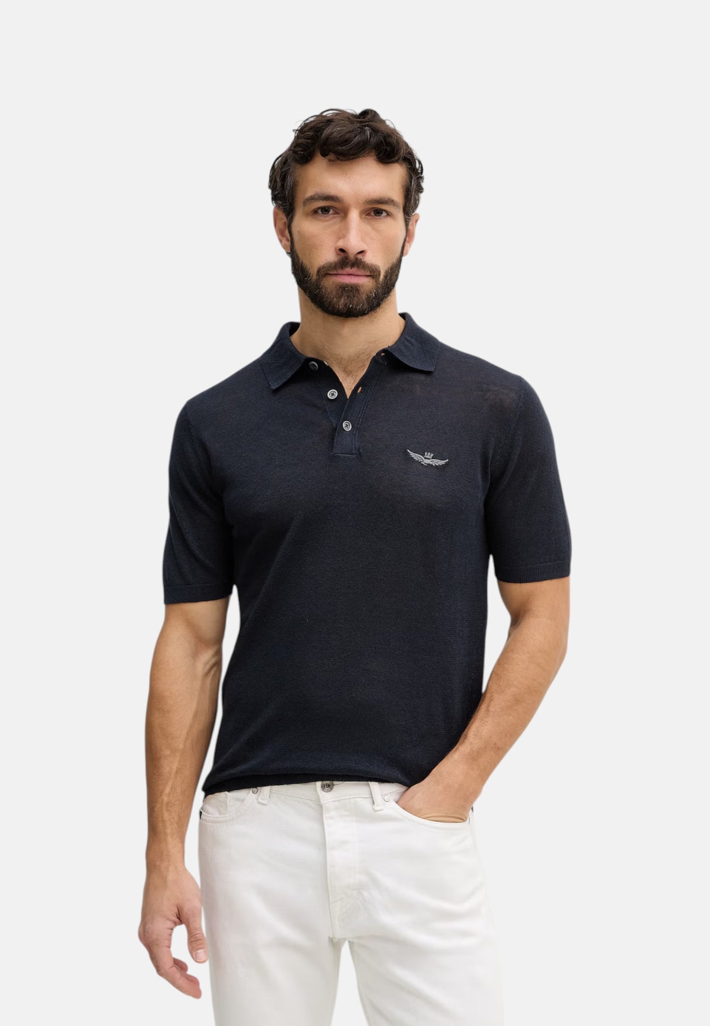 Polo Manica Corta Uomo Aeronautica Militare In Maglia Di Lino  261MA1625UL00935