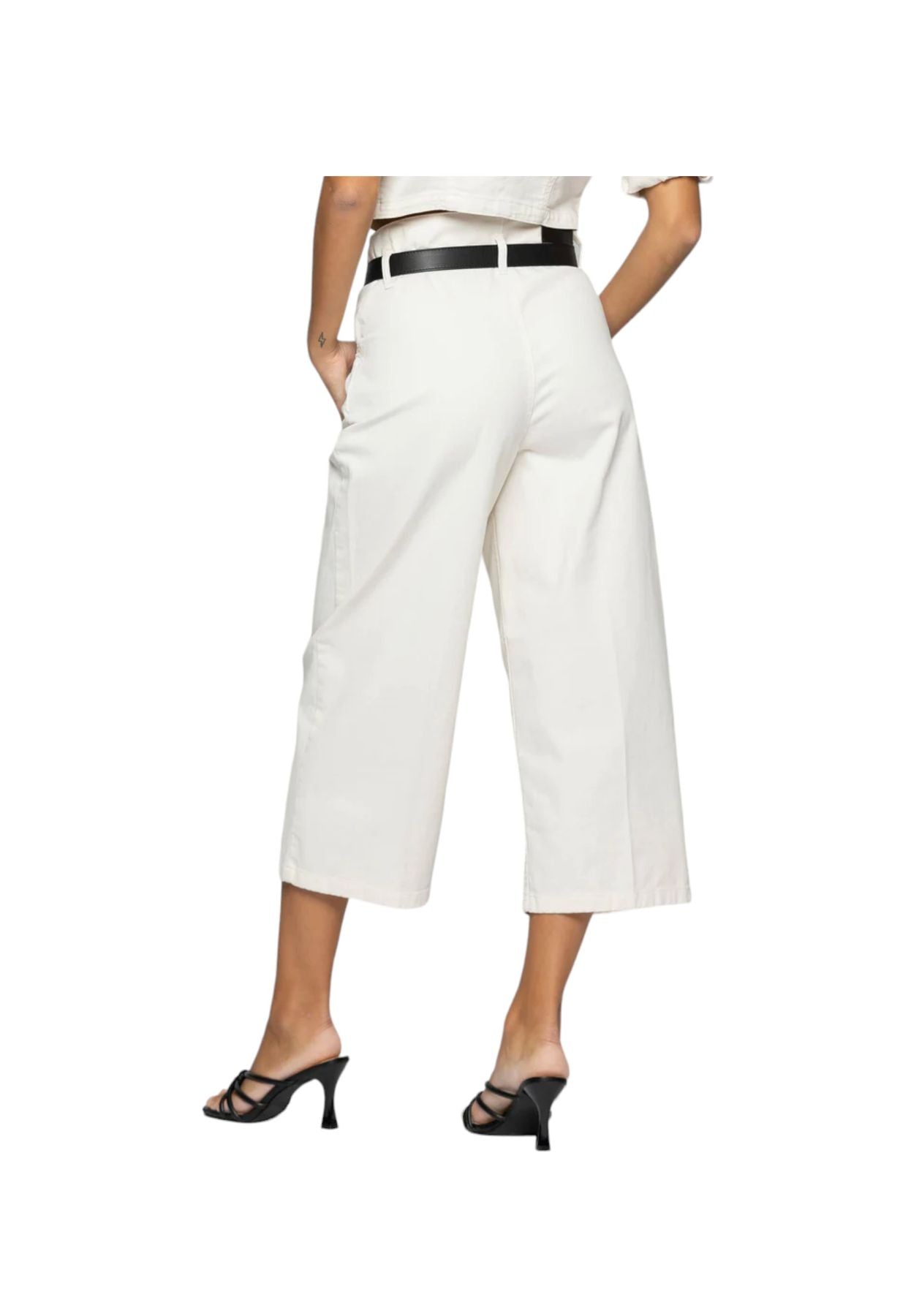 Pantaloni  Donna Kocca Crop Larghi A Vita Alta Kleo P24PPC1833ABUN2322