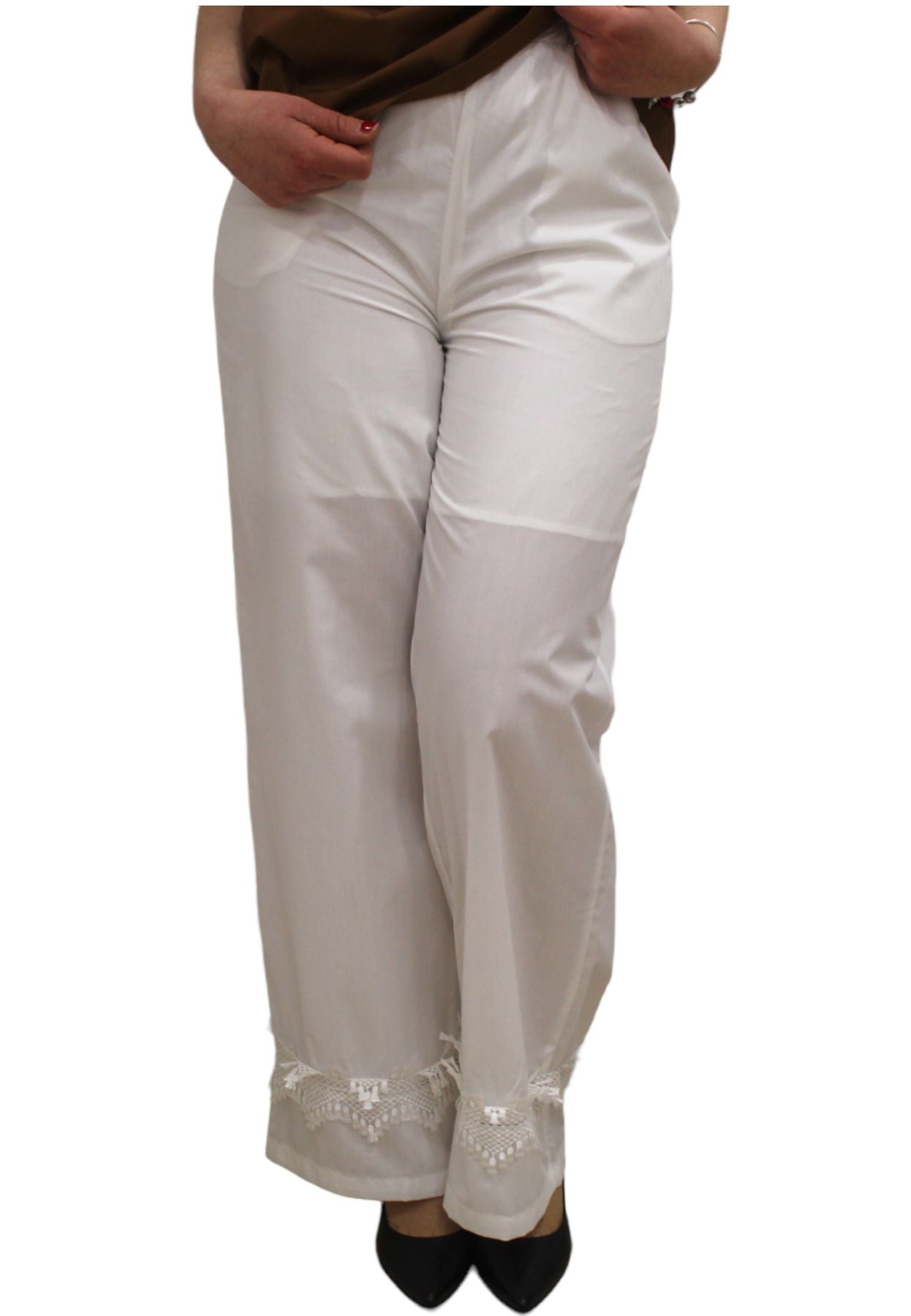 Pantaloni  Donna White Wise A Palazzo  WW28224