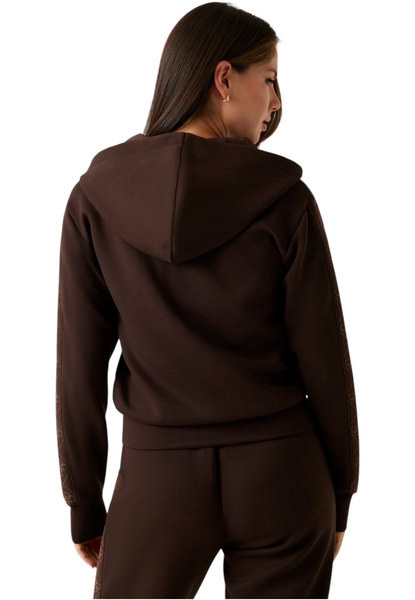 Felpa Con Zip Donna Guess Con Cappuccio New Hooded Scuba W5YQ05KBYE2