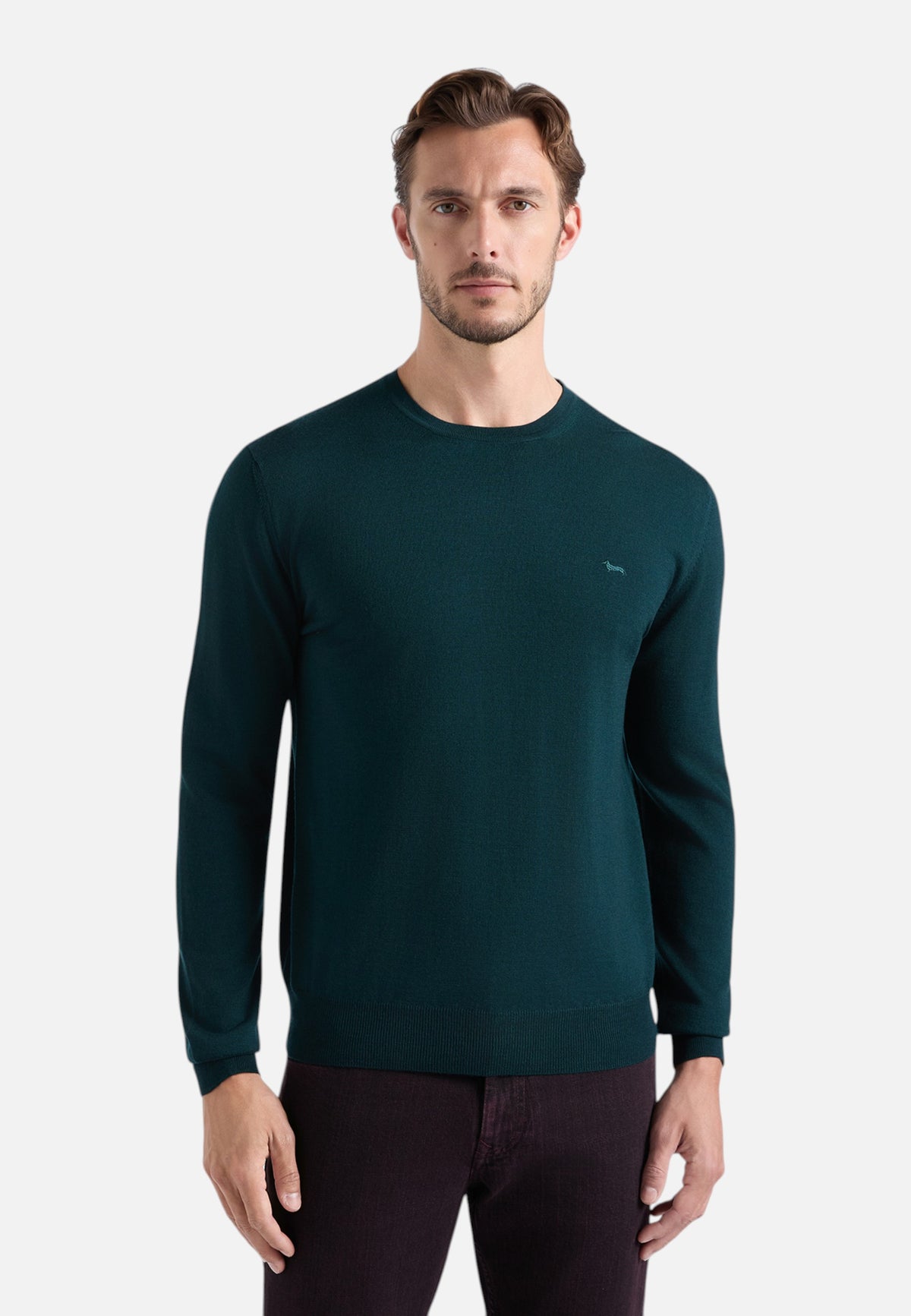 Maglione A Girocollo Uomo Harmont & Blaine Pura lana merino, Regular Fit, Finiture a costine, Made in Italy, Logo Harmont & Blaine  HRR001030478