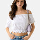 Blusa Manica Corta Donna Guess Shoulder Off Eyelets Embroidery W6GP47K3336