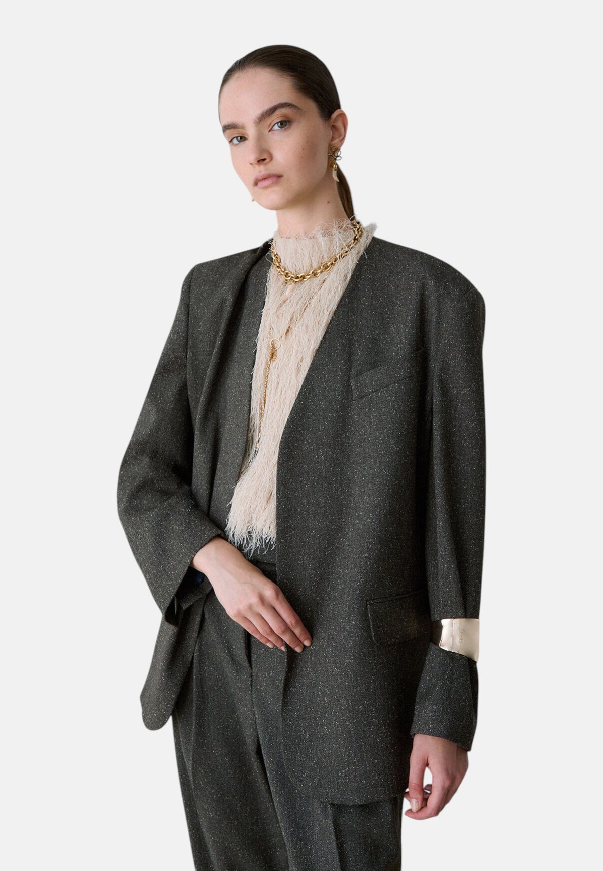 Giacca Blazer Donna Liu Jo Lurex Con Cintura  CF6218T800A