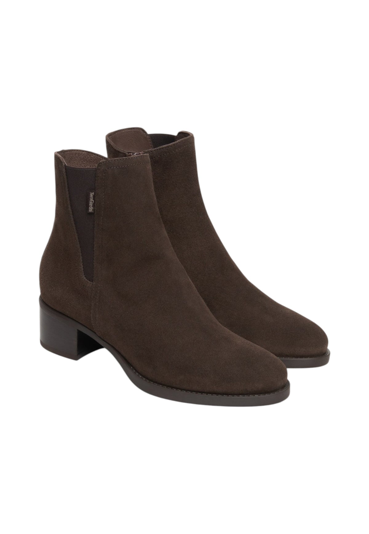 Stivaletti Chelsea Donna Nero Giardini Tomaia in pelle e pelle scamosciata, inserti elastici laterali, punta tonda, tacco basso, suola in gomma, Made in Italy  I617216D