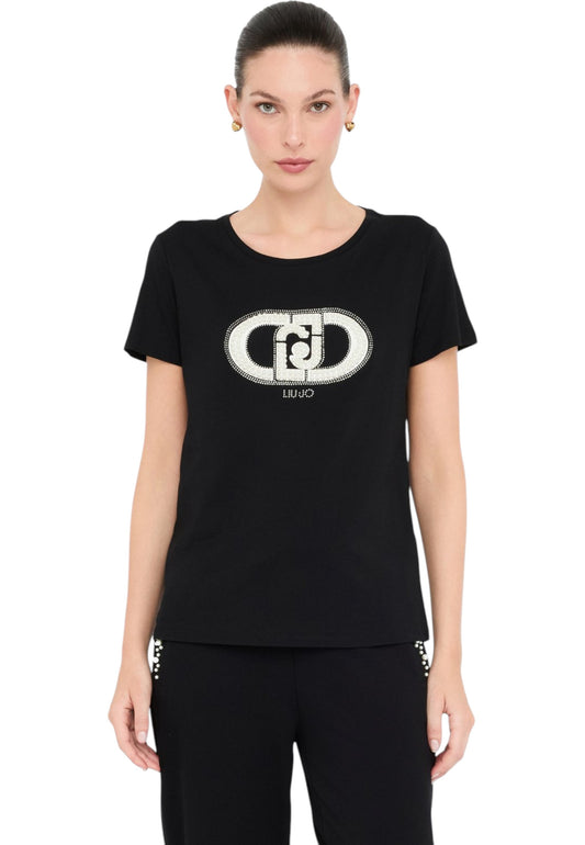 T-Shirt Manica Corta Donna Liu Jo  Monogram Pearl TF5280JS923