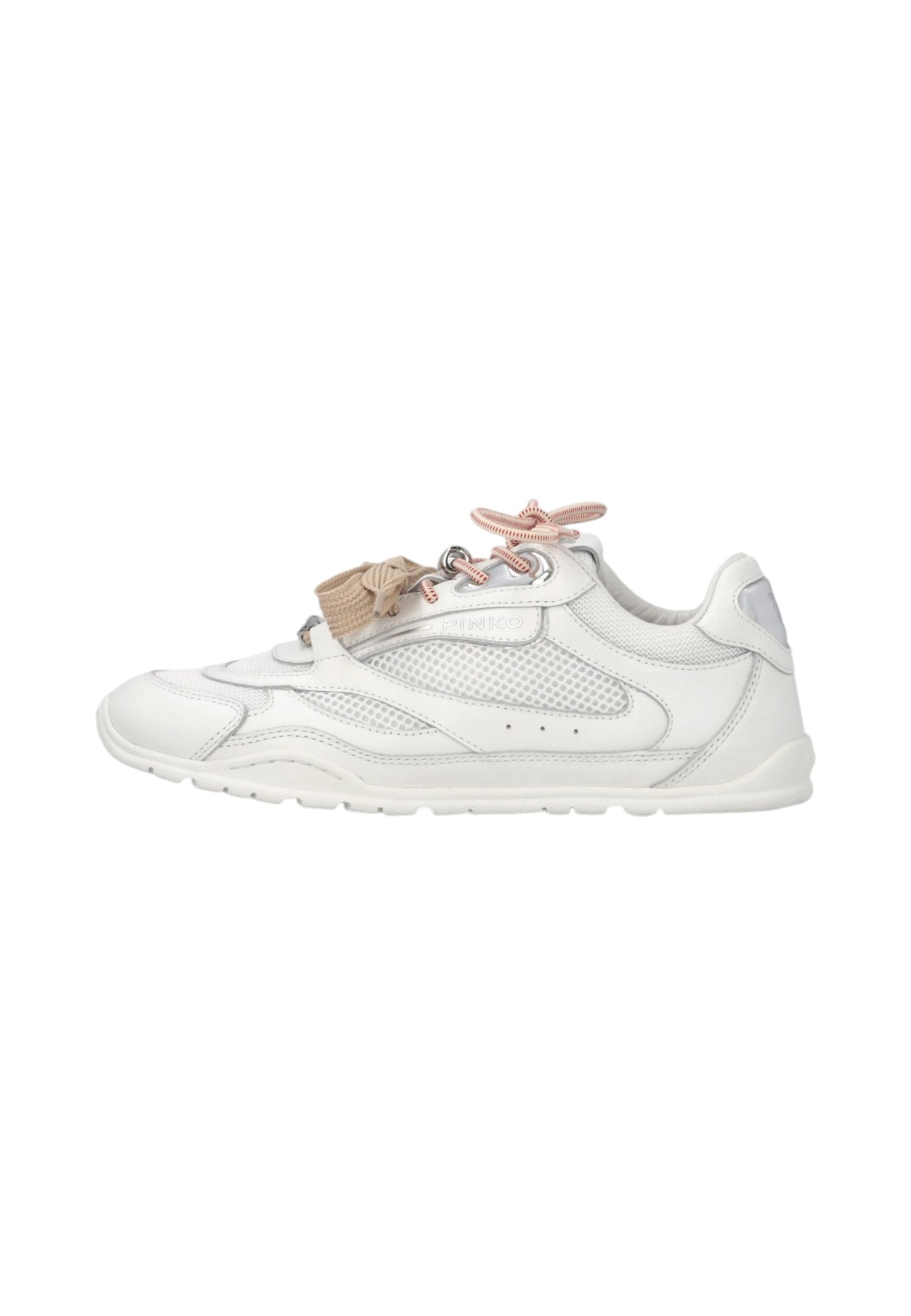 Sneakers Basse Donna Pinko In Pelle Di Vitello/Mesh Con Lacci Doppi, Cristallo E Charm Yulia 01 SS0185P132