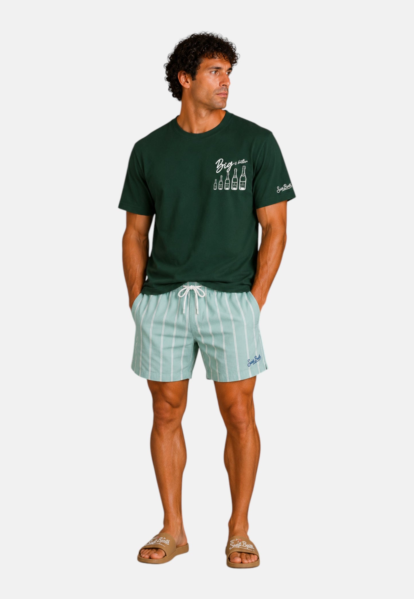 T-Shirt Manica Corta Uomo Mc2 Saint Barth Stampa/Ricamo Fronte E Retro Big Better Portland PRL0002