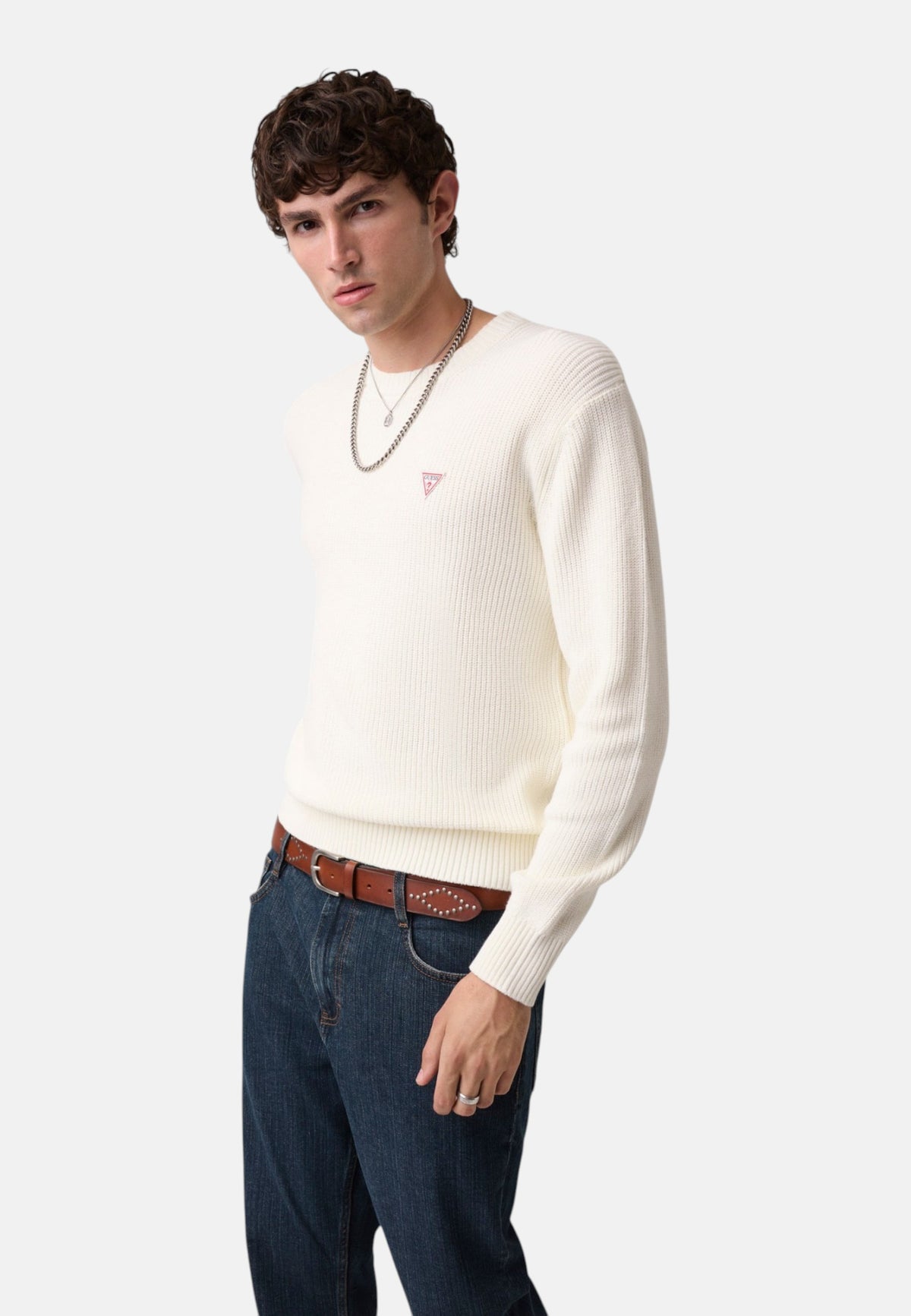 Maglione A Girocollo Uomo Guess Logo triangolo Gj M4BR30Z3HM1