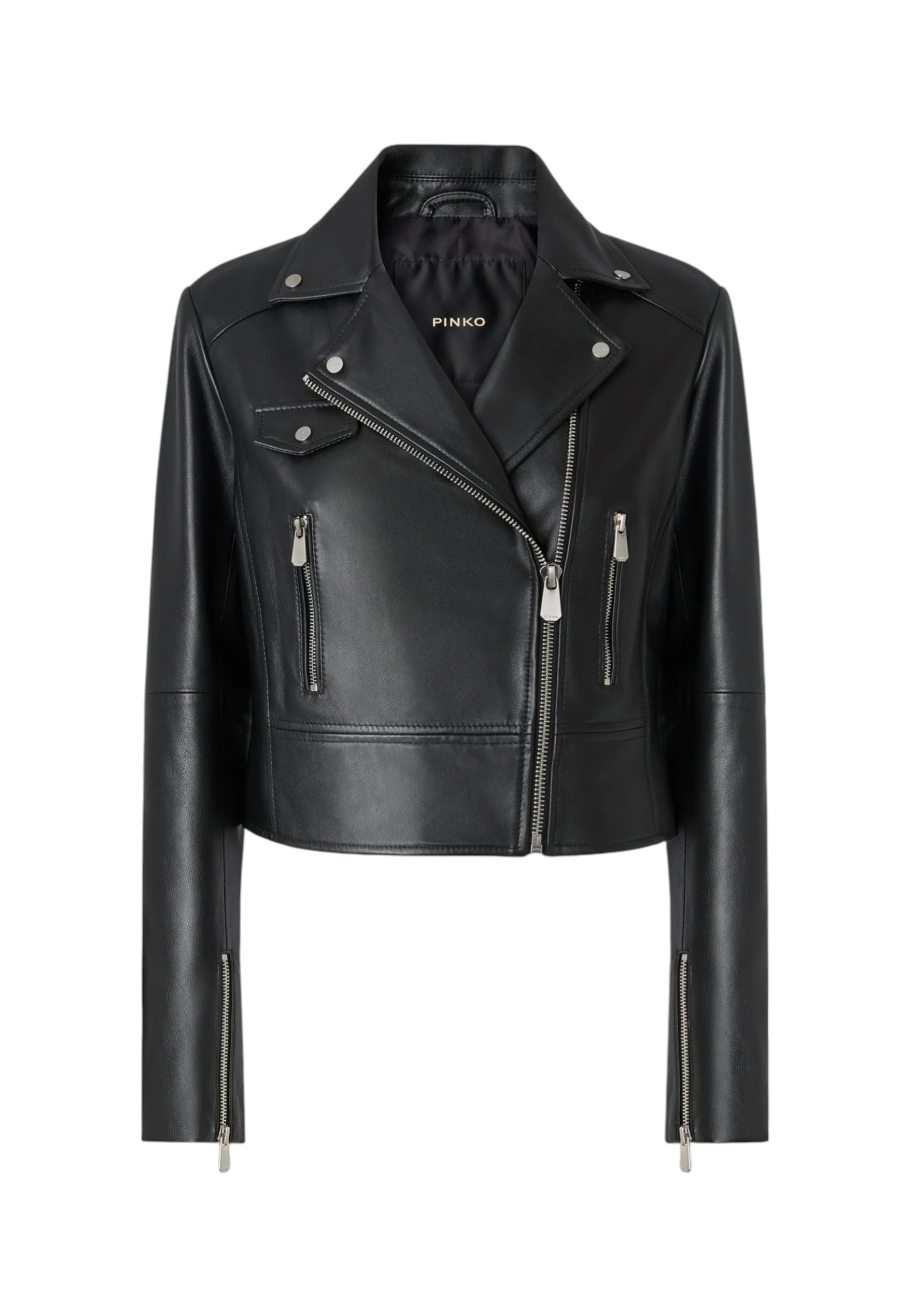 Giacca In Pelle Donna Pinko Chiodo Nappa New Sensibile 106247A32I