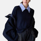 Maglia A Girocollo Donna Liu Jo Con Colletto A Camicia A Contrasto  WF6452MA16R
