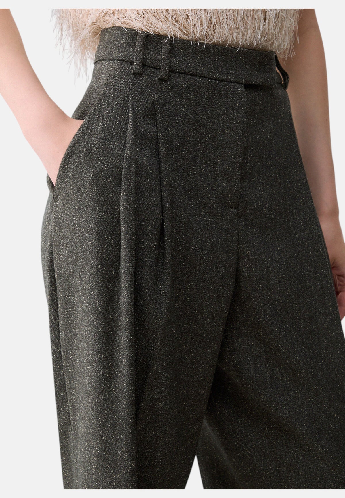 Pantaloni  Donna Liu Jo Lunghi Sartoriale In Tweed  CF6076T800A