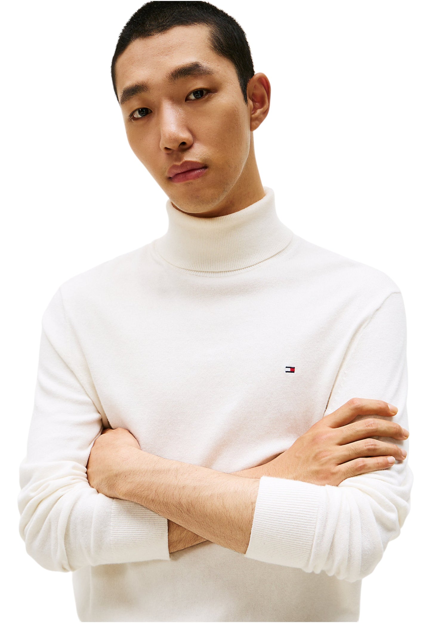 Maglione Collo Alto Uomo Tommy Hilfiger Organic Cotton Cashmere Pima MW0MW28048