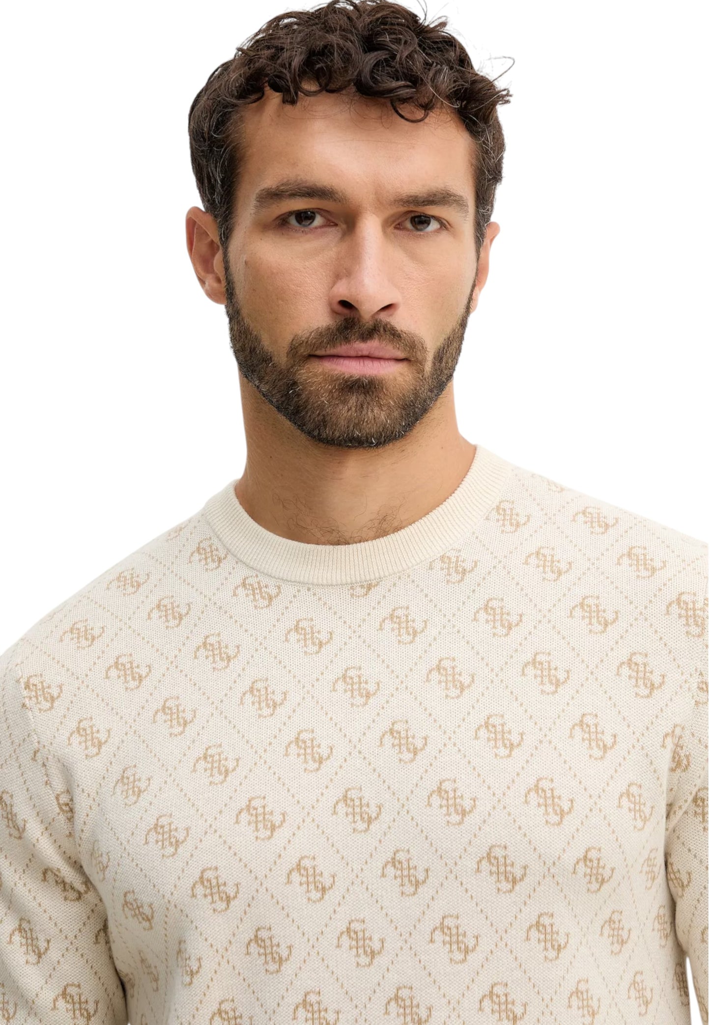 Maglione A Girocollo Uomo Guess  Humbert 4G Logo M5YR10Z3OE2