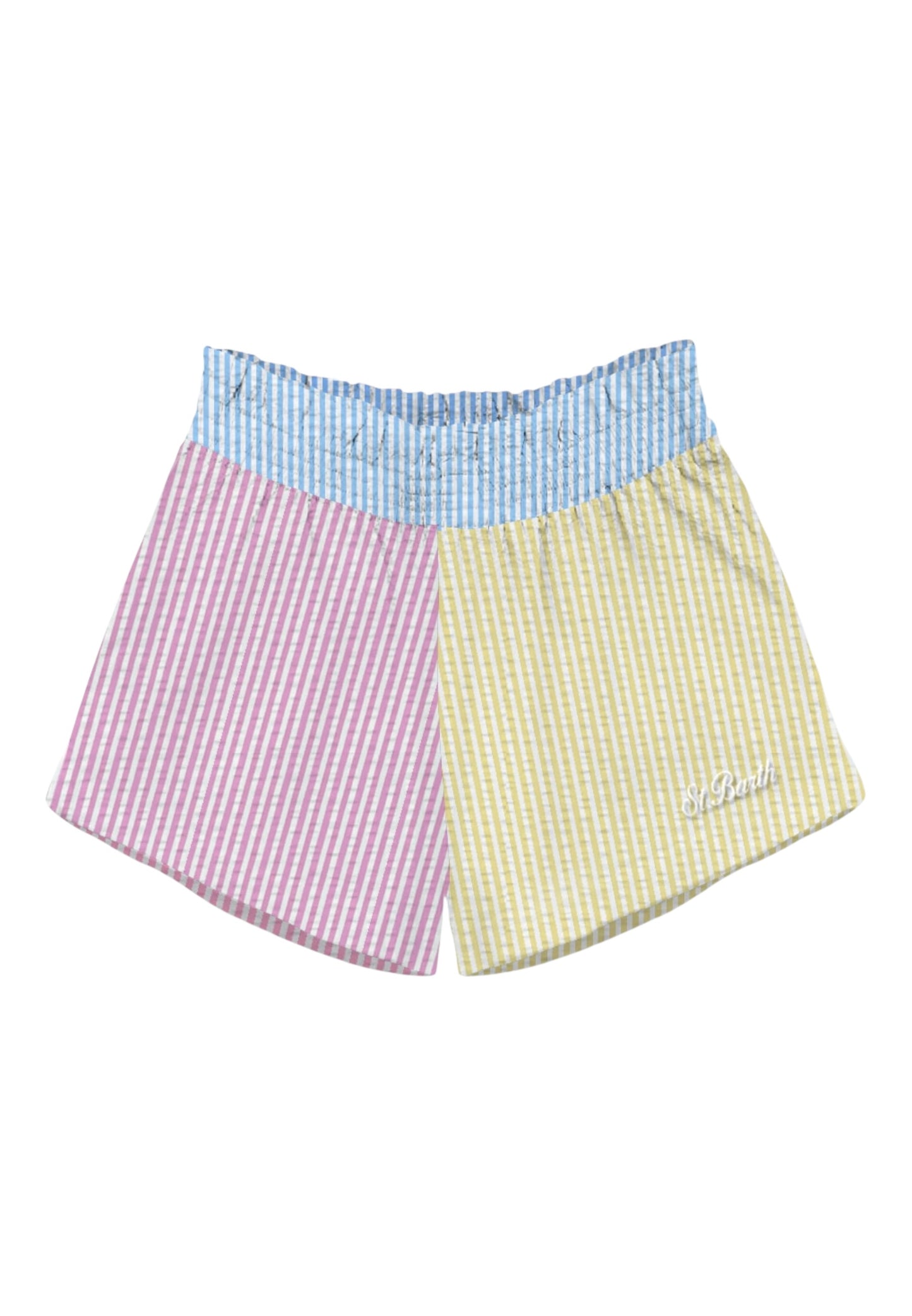 Pantaloncini  Donna Mc2 Saint Barth Pull-Up Seersucker Stripes V Mix Emb Meave MEA002