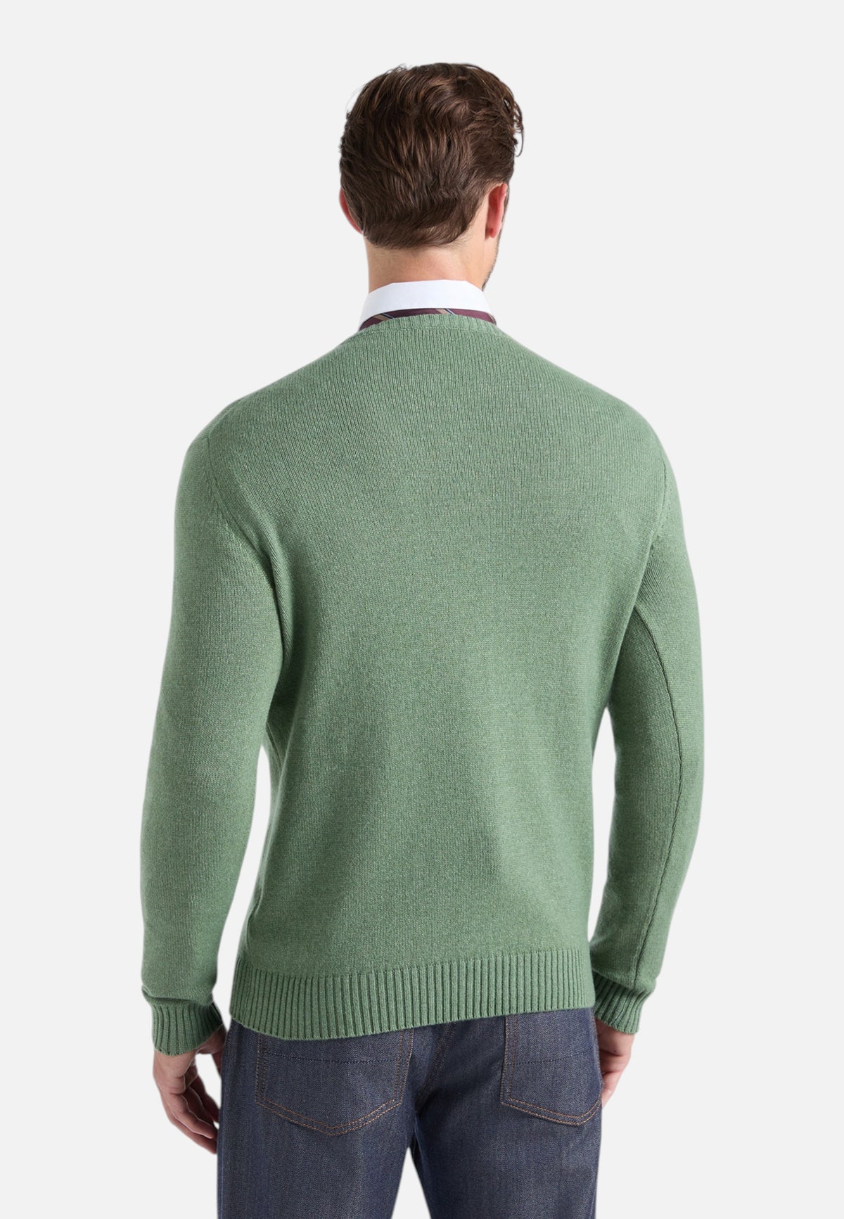 Maglione A Girocollo Uomo Harmont & Blaine Misto lana e cashmere, Regular Fit, Tinta unita, Finiture a costine, Made in Italy  HRR950030187