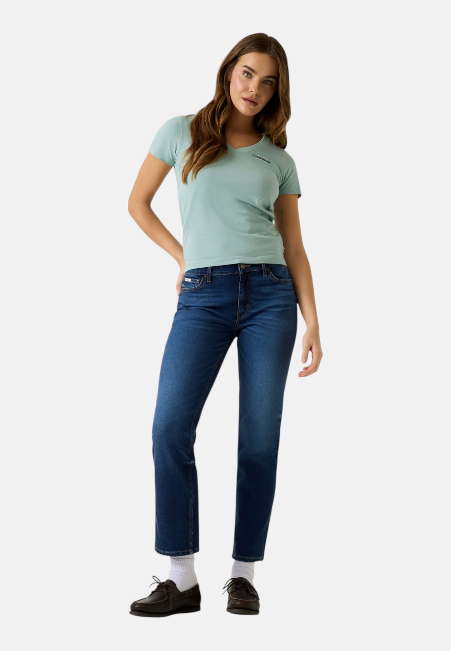 T-Shirt Manica Corta Donna Guess Slim Gj Mini America W4YI23J1314