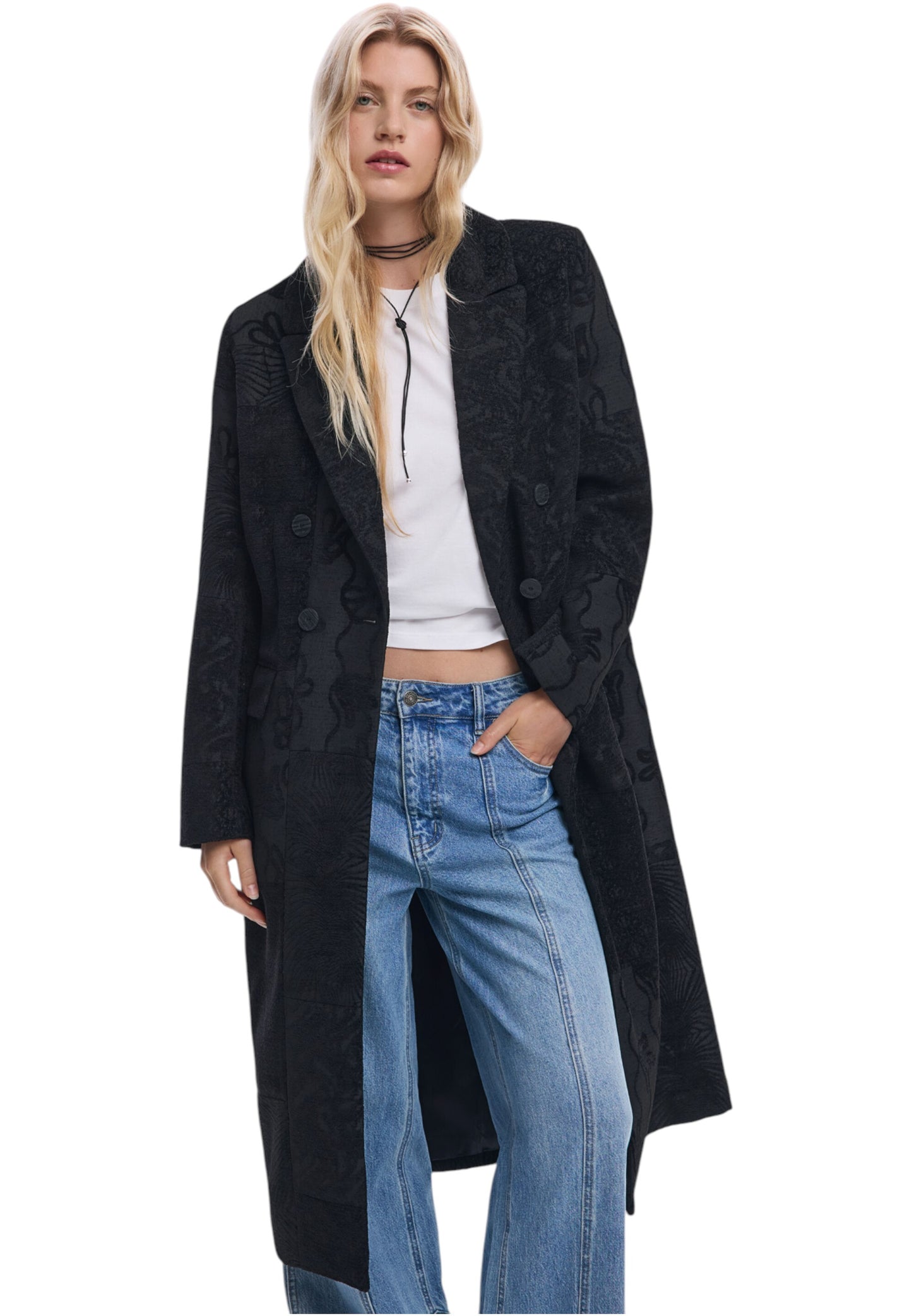 Cappotto  Donna Desigual  Patch Black 25WWEW16