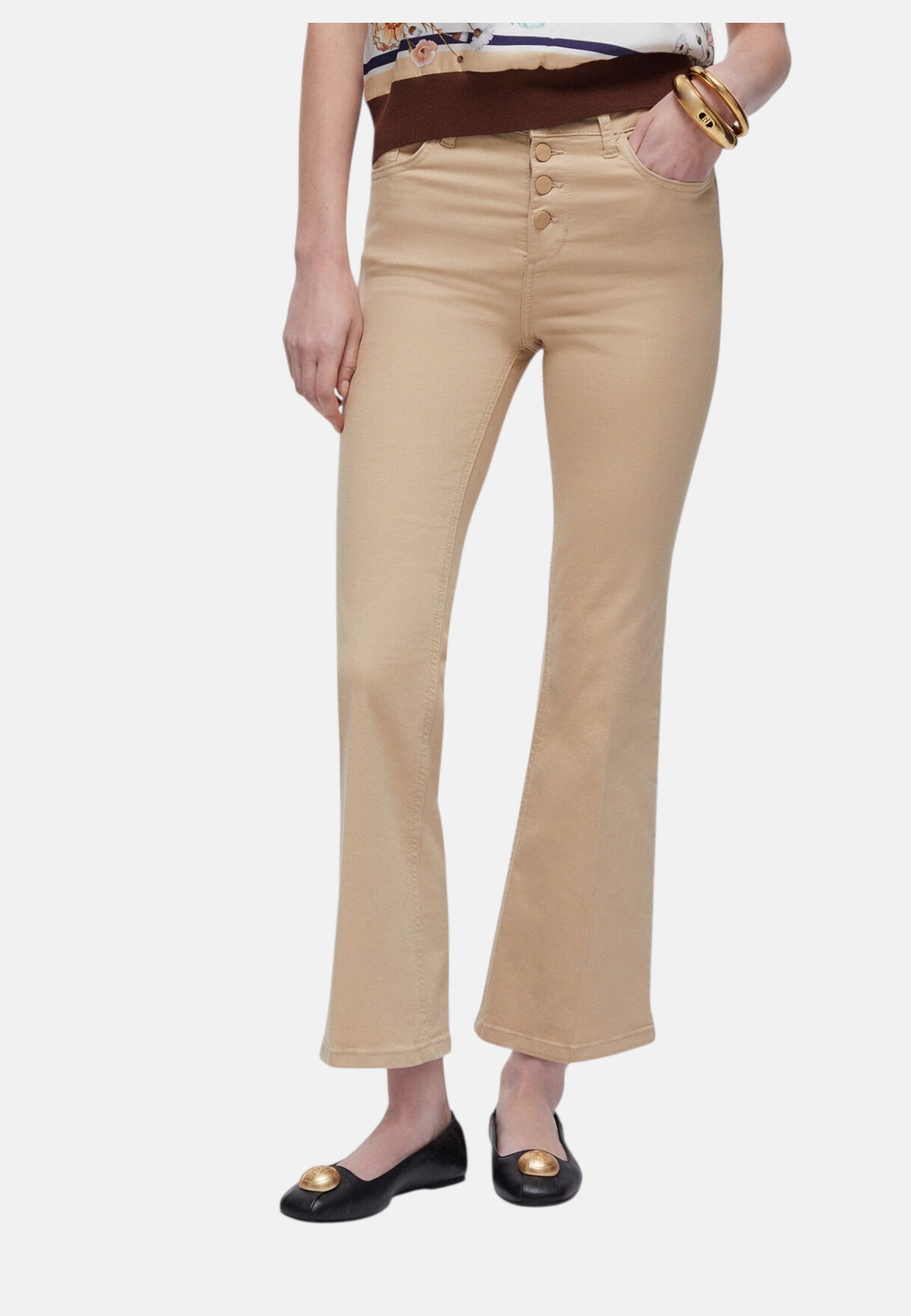 Pantaloni Flare Fit Donna Liu Jo Cropped Vita Alta Princess WA6256T367A
