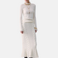 Maglia Collo Alto Donna Liu Jo A Costine Con Volant Sulle Maniche  CF6043MA82O