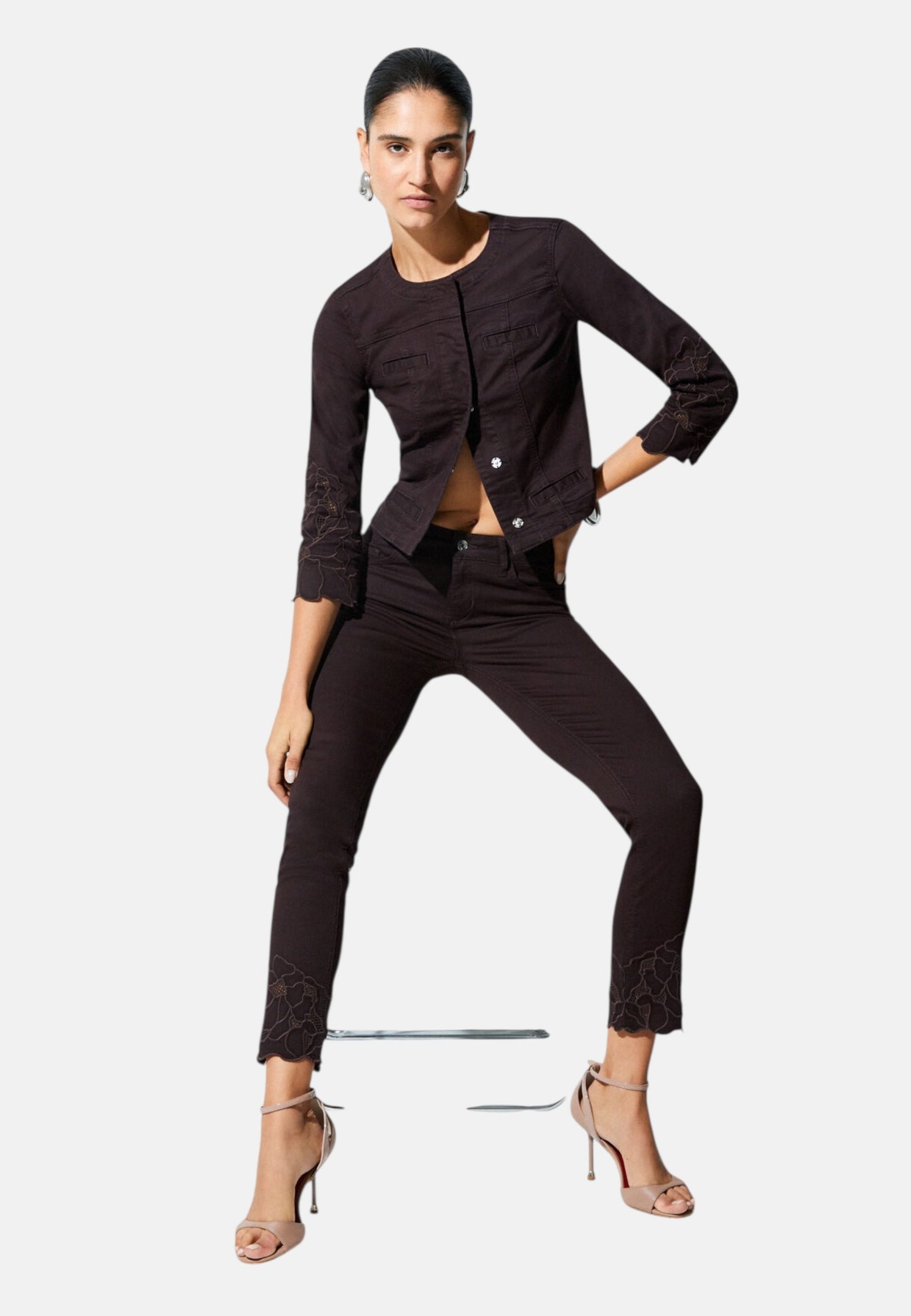 Pantaloni Skinny Fit Donna Liu Jo Con Ricamo Sangallo Vita Regolare Ideal WA6260T367A