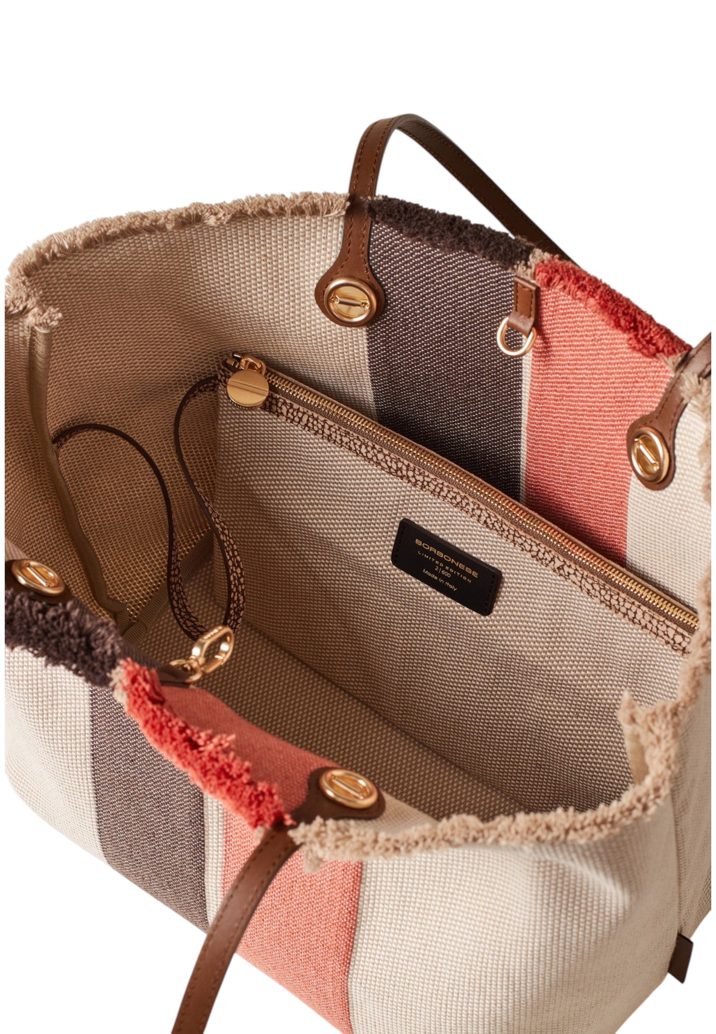 Borsa A Spalla Donna Borbonese Shopping Medium in Tessuto Jacquard Flight 910104010378