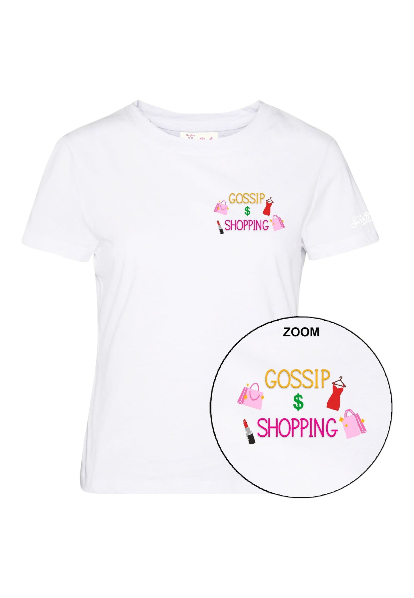 T-Shirt Manica Corta Donna Mc2 Saint Barth Gossip Shopping Emb Emilie EMI0001