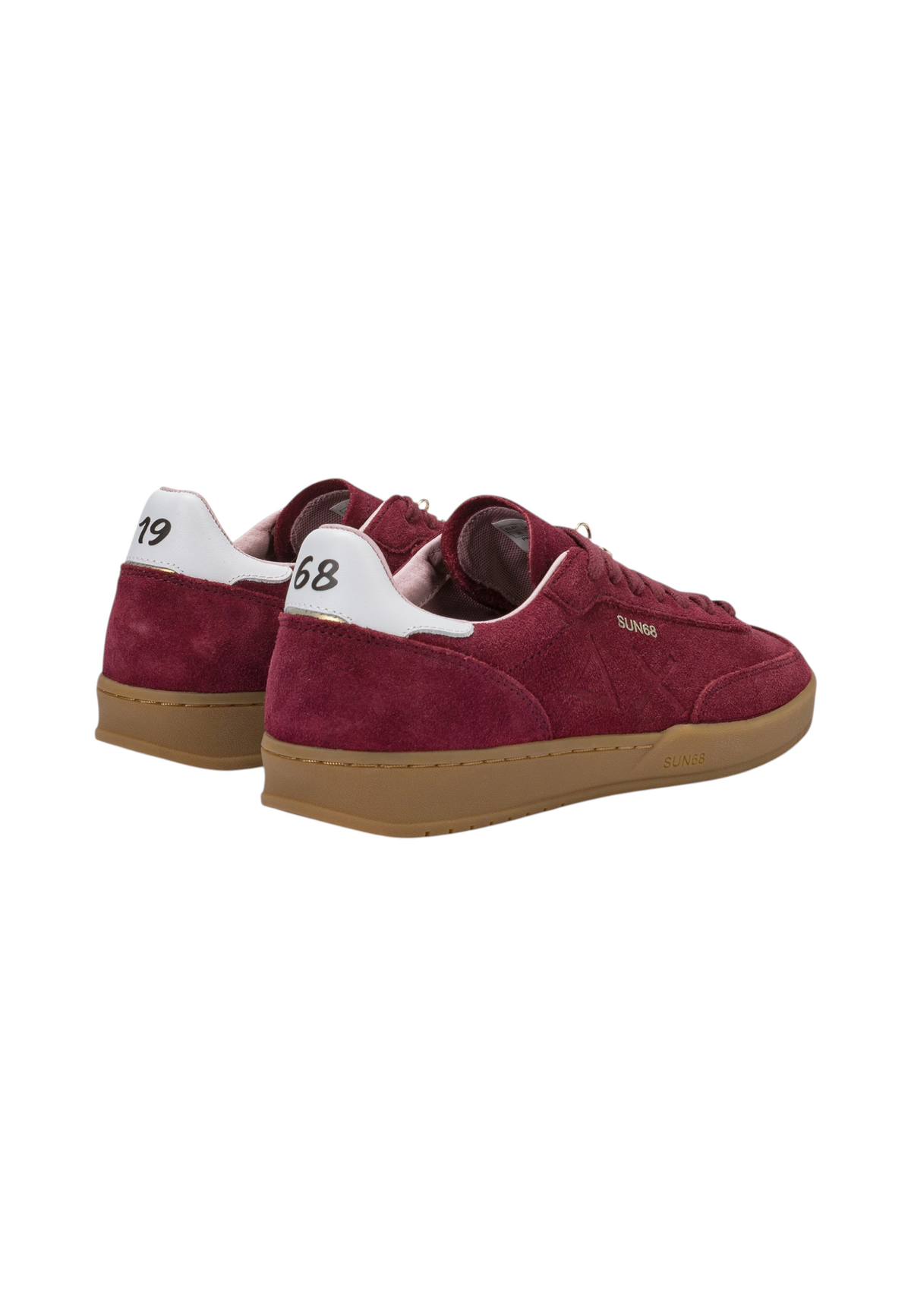 Sneakers Basse Donna Sun68 Stile Tennis, Suede, Logo Traforato, Charm Logato California Sun Woman Z46253